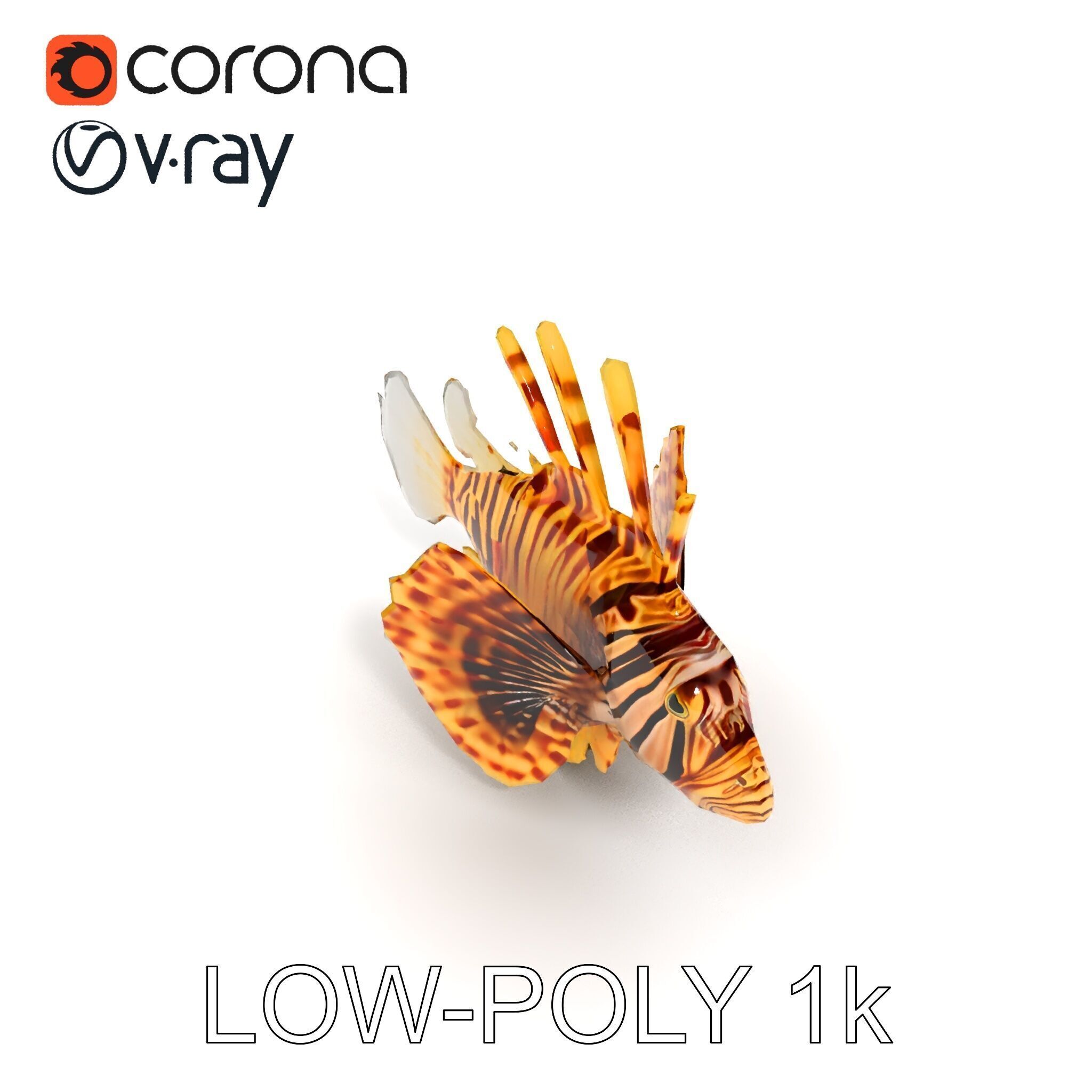 Lionfish D Model Pack for Aquatic Scenes Low-poly 3D model_29