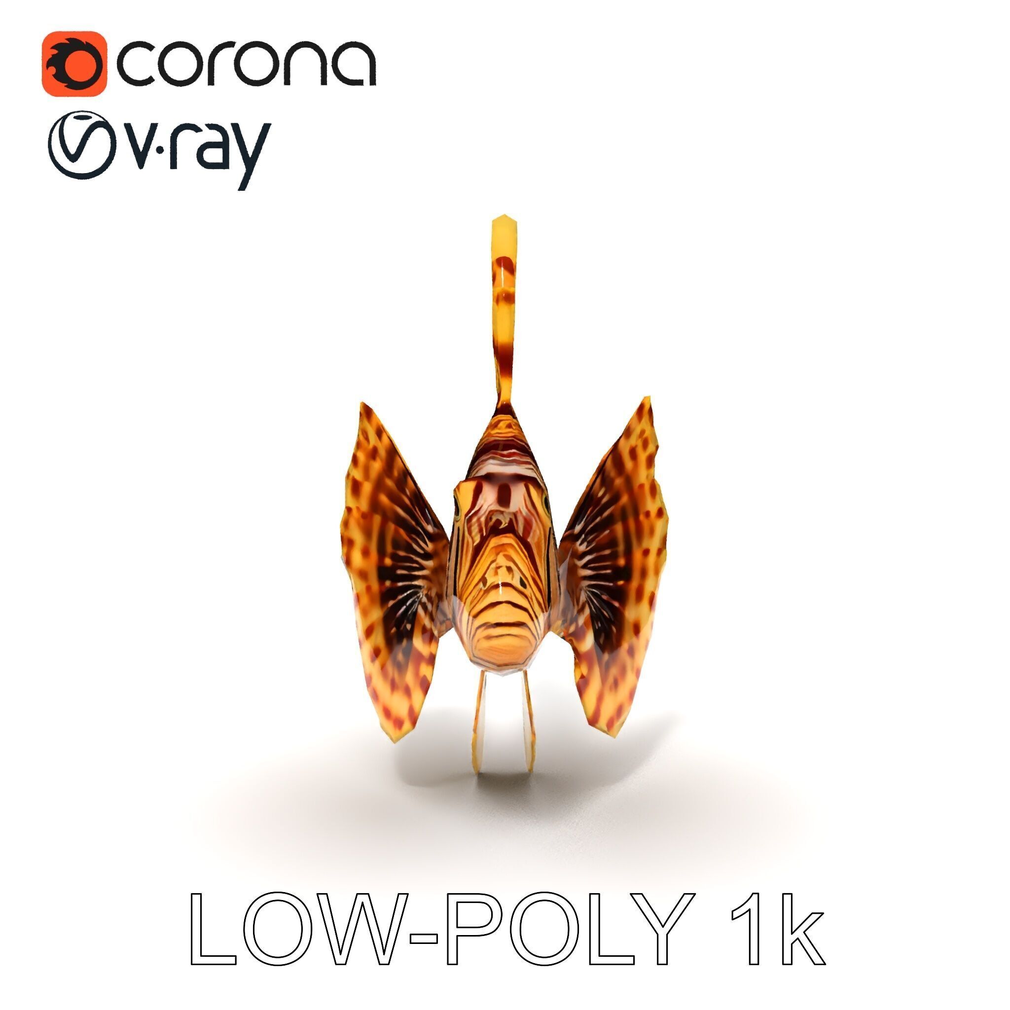 Lionfish D Model Pack for Aquatic Scenes Low-poly 3D model_10