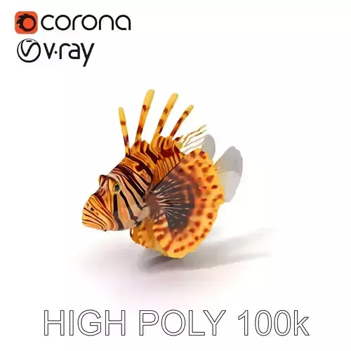 Lionfish D Model Pack for Aquatic Scenes Low-poly 3D model