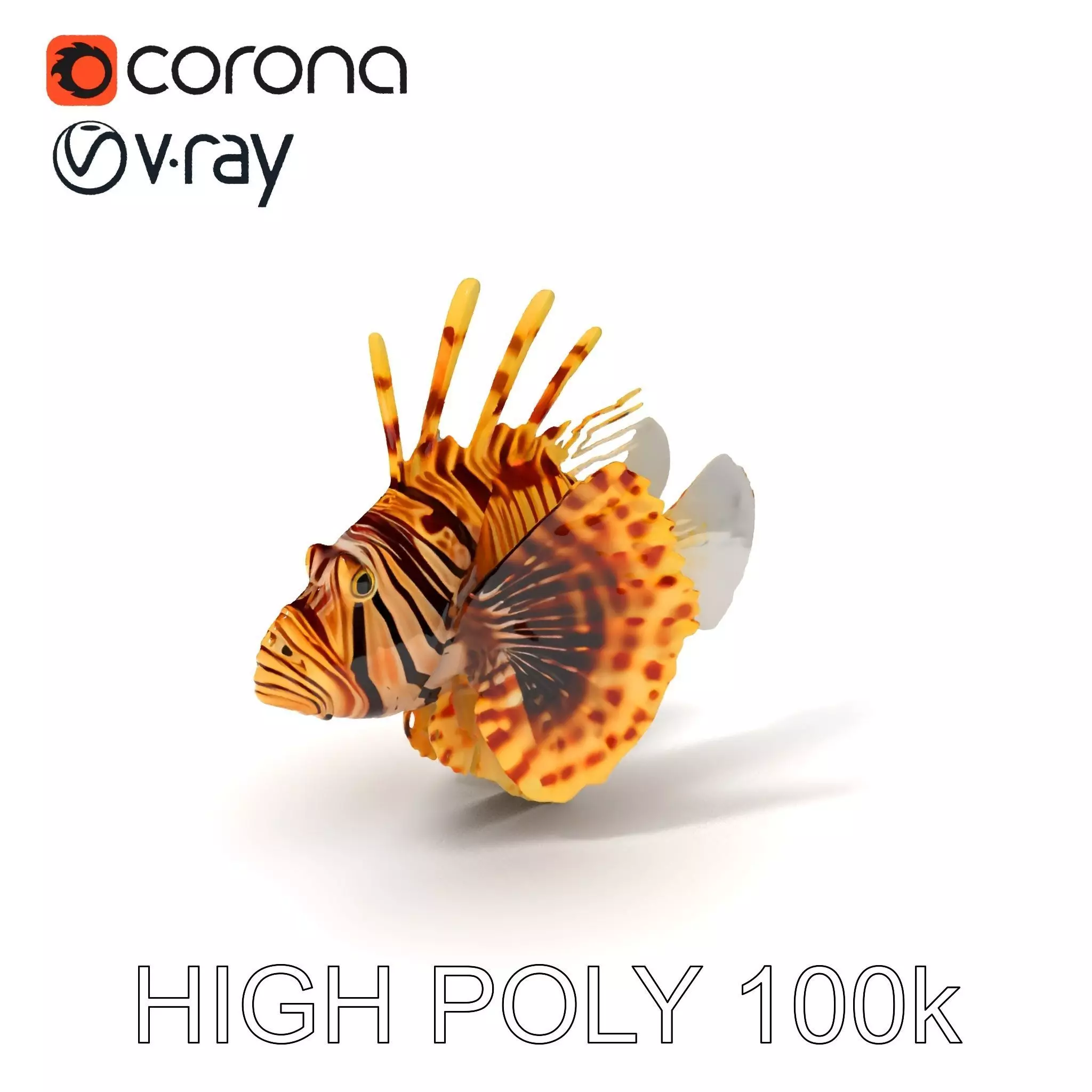 Lionfish D Model Pack for Aquatic Scenes Low-poly 3D model_0