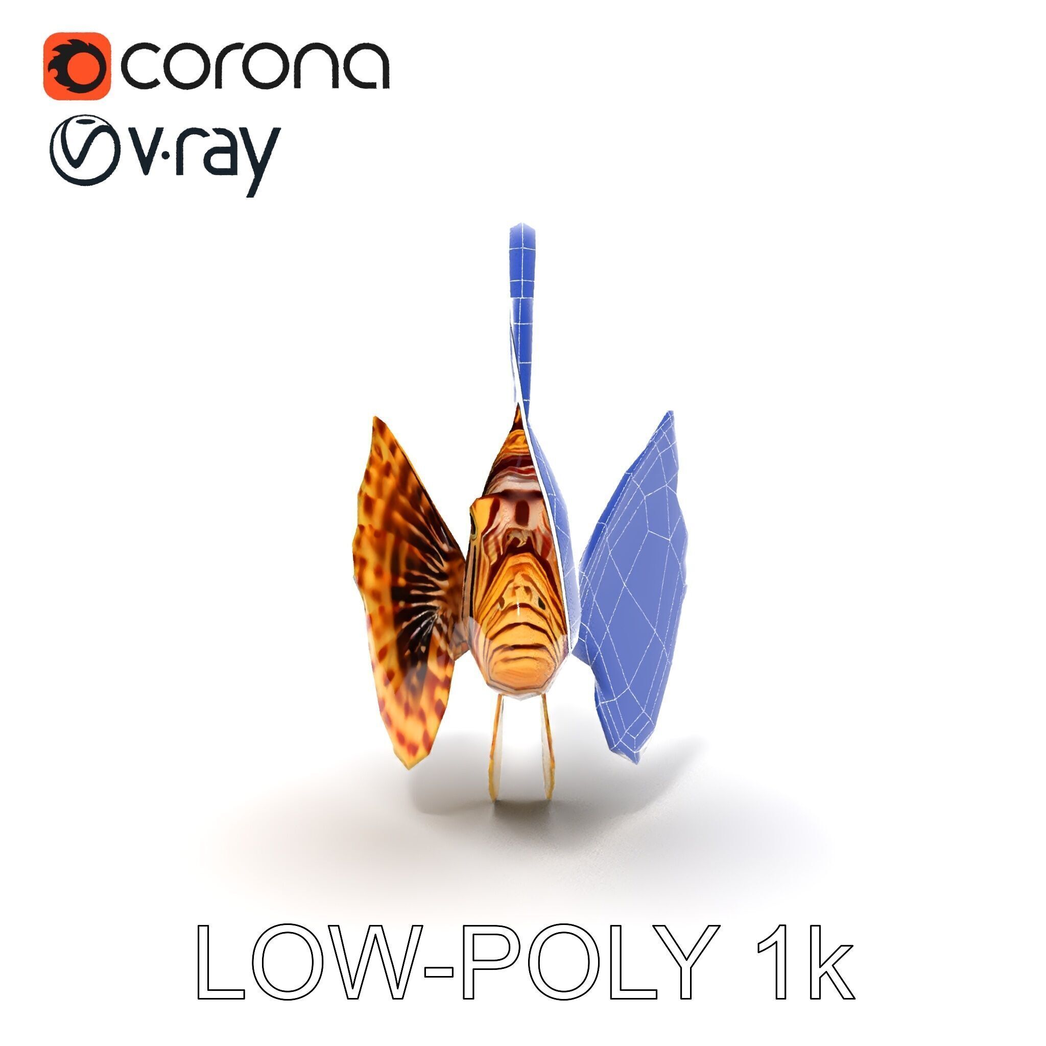 Lionfish D Model Pack for Aquatic Scenes Low-poly 3D model_22