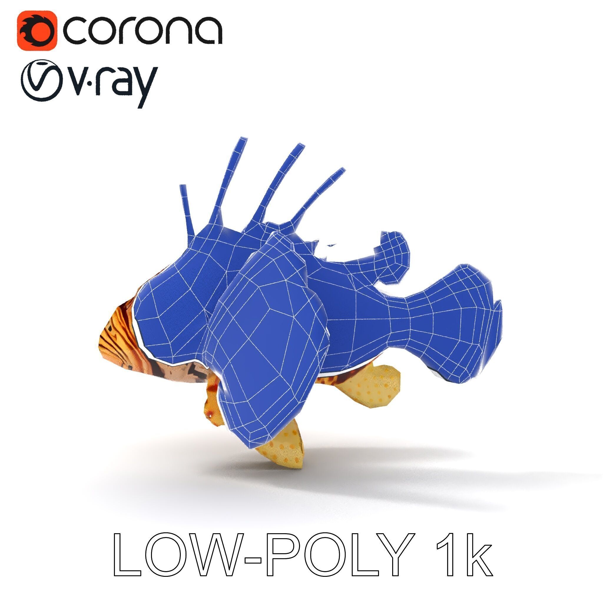 Lionfish D Model Pack for Aquatic Scenes Low-poly 3D model_24