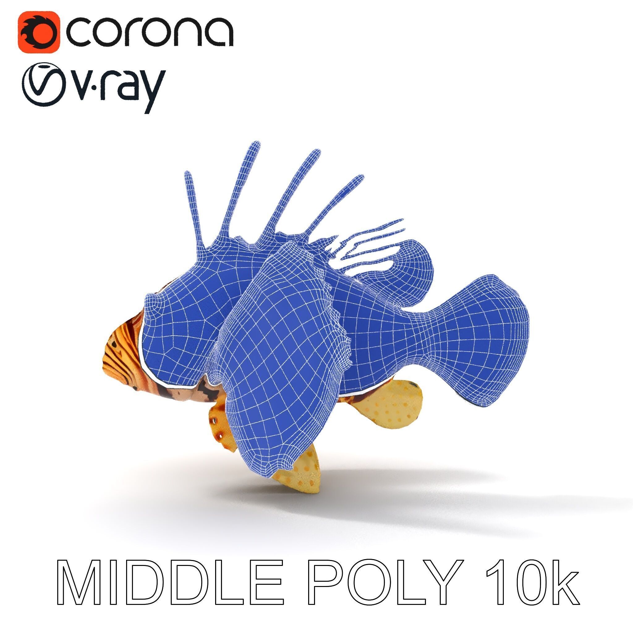Lionfish D Model Pack for Aquatic Scenes Low-poly 3D model_9