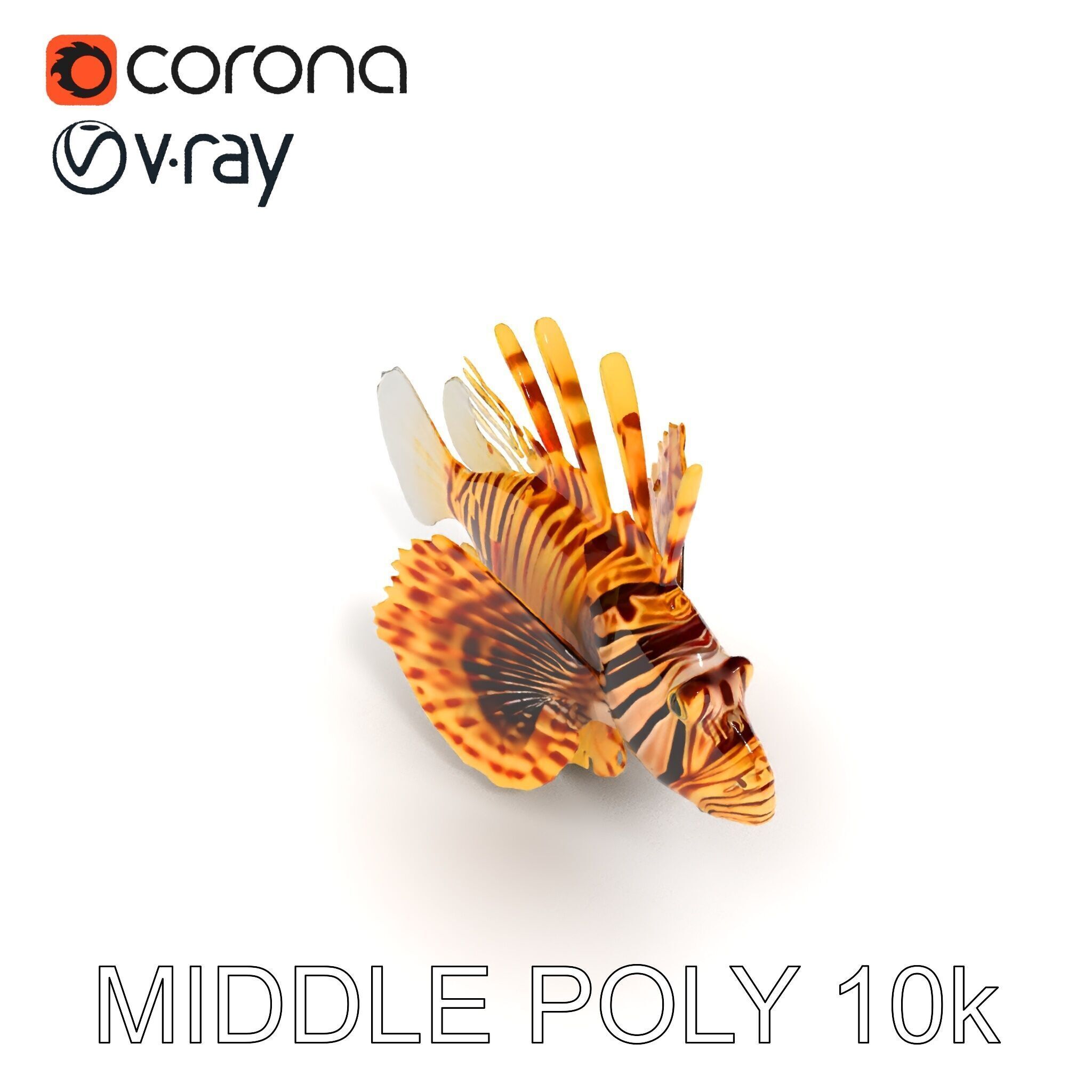 Lionfish D Model Pack for Aquatic Scenes Low-poly 3D model_21