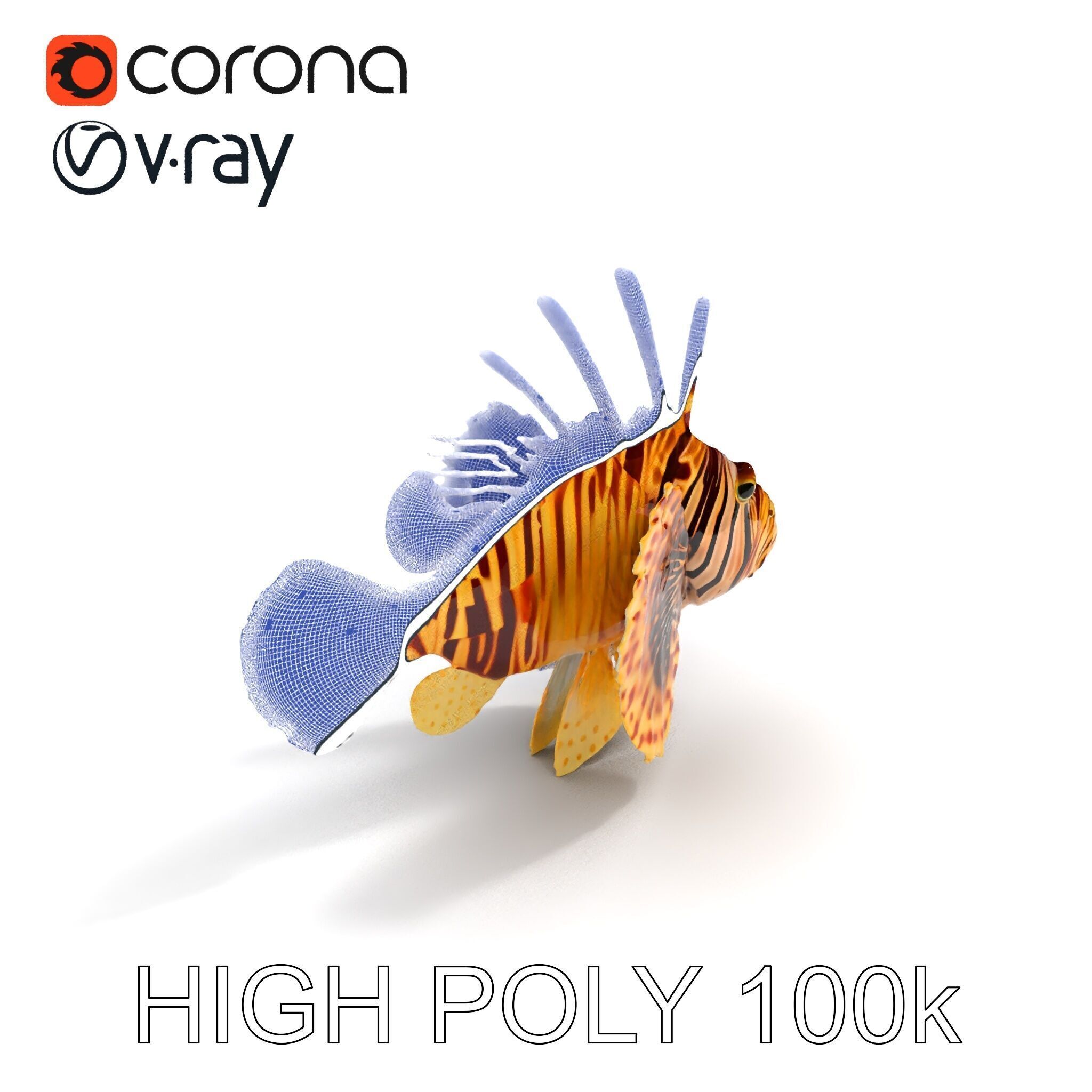 Lionfish D Model Pack for Aquatic Scenes Low-poly 3D model_8