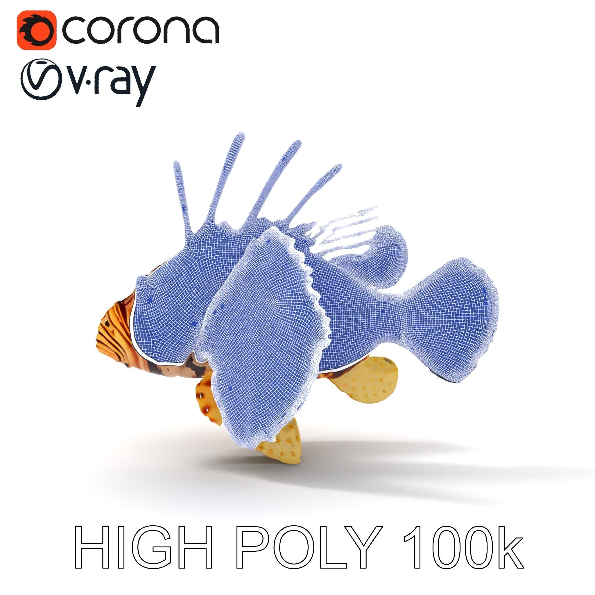 Lionfish D Model Pack for Aquatic Scenes Low-poly 3D model_30
