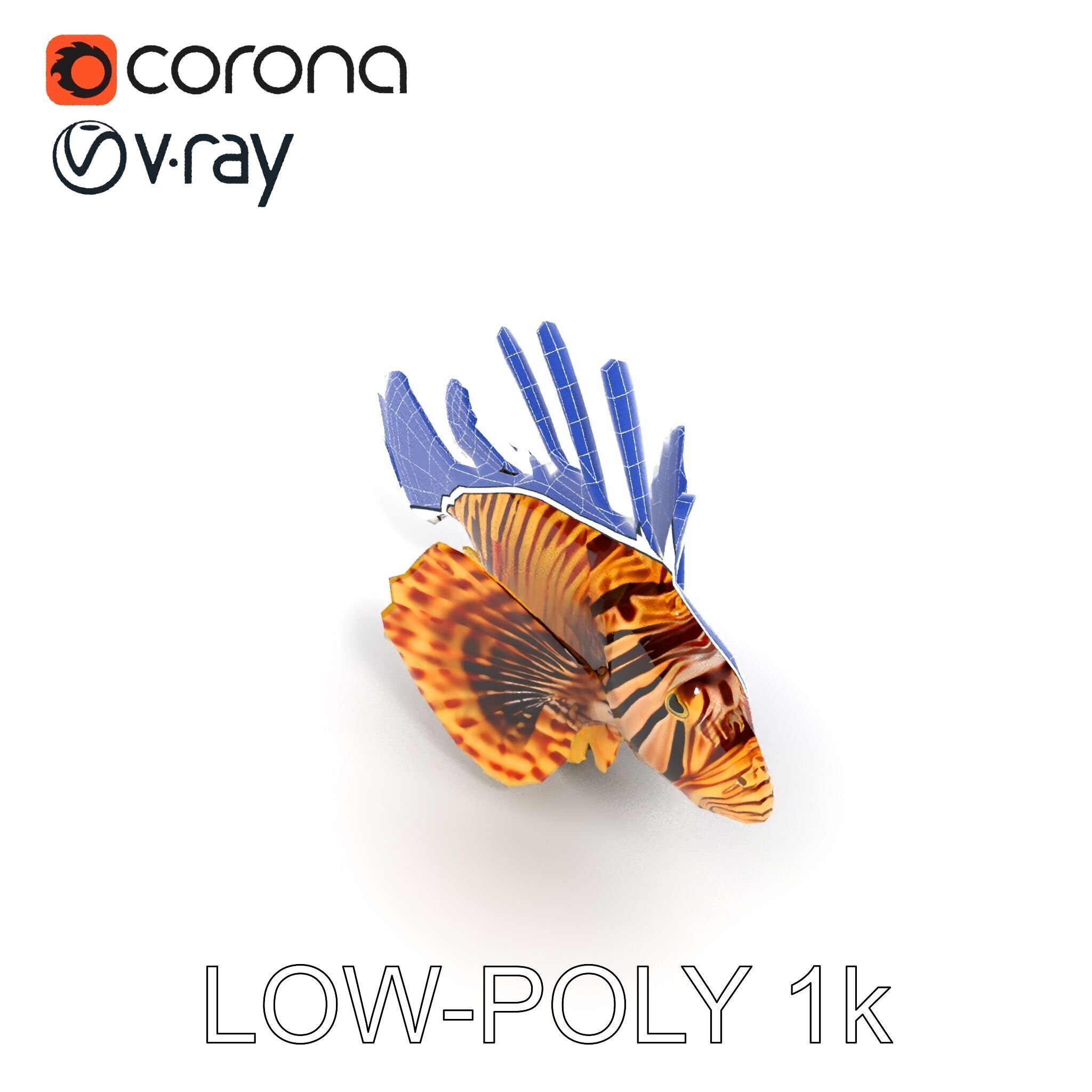 Lionfish D Model Pack for Aquatic Scenes Low-poly 3D model_13
