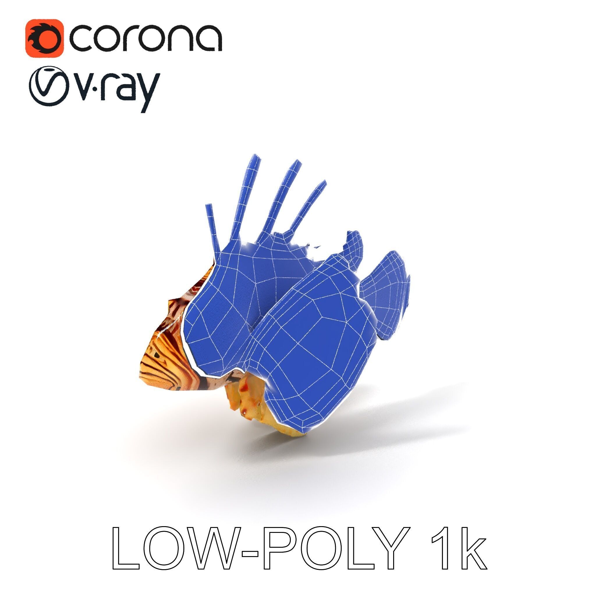 Lionfish D Model Pack for Aquatic Scenes Low-poly 3D model_34