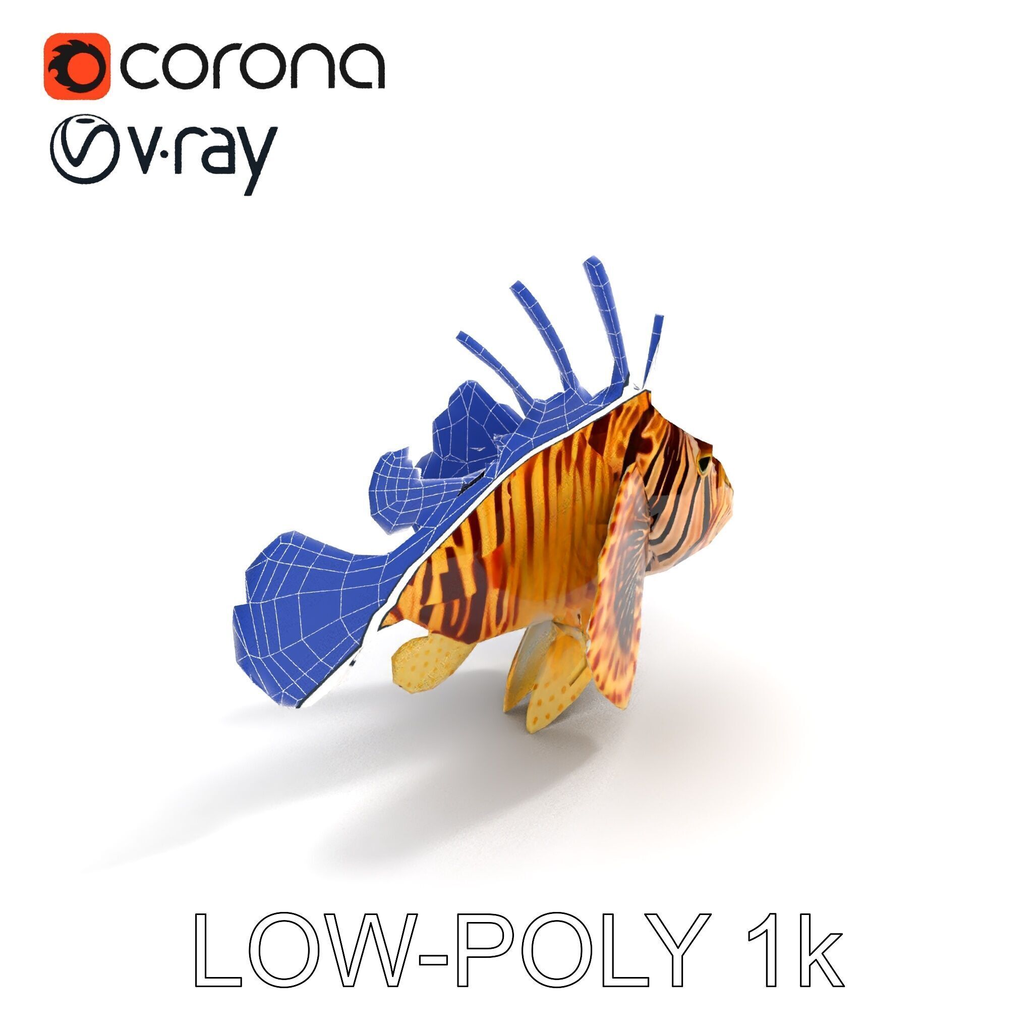 Lionfish D Model Pack for Aquatic Scenes Low-poly 3D model_32