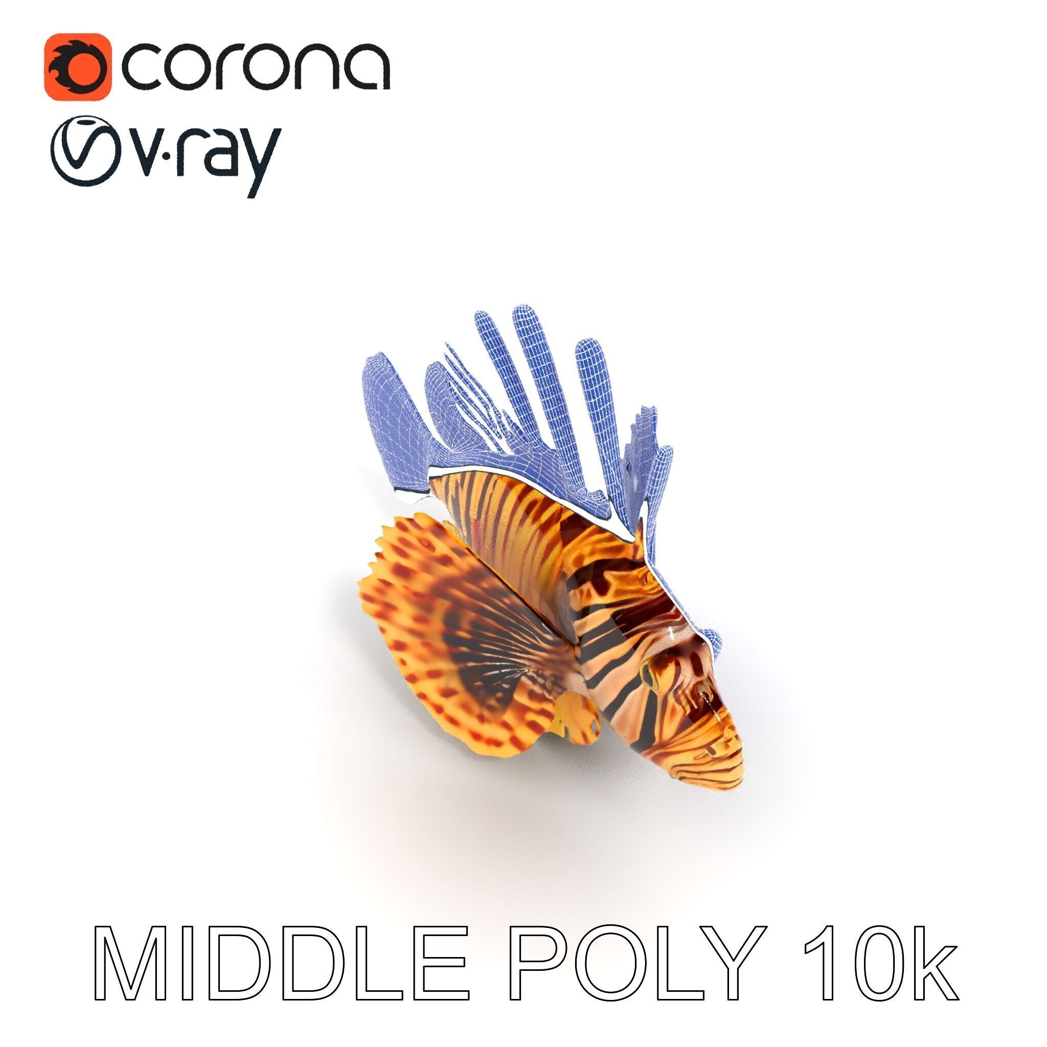 Lionfish D Model Pack for Aquatic Scenes Low-poly 3D model_23