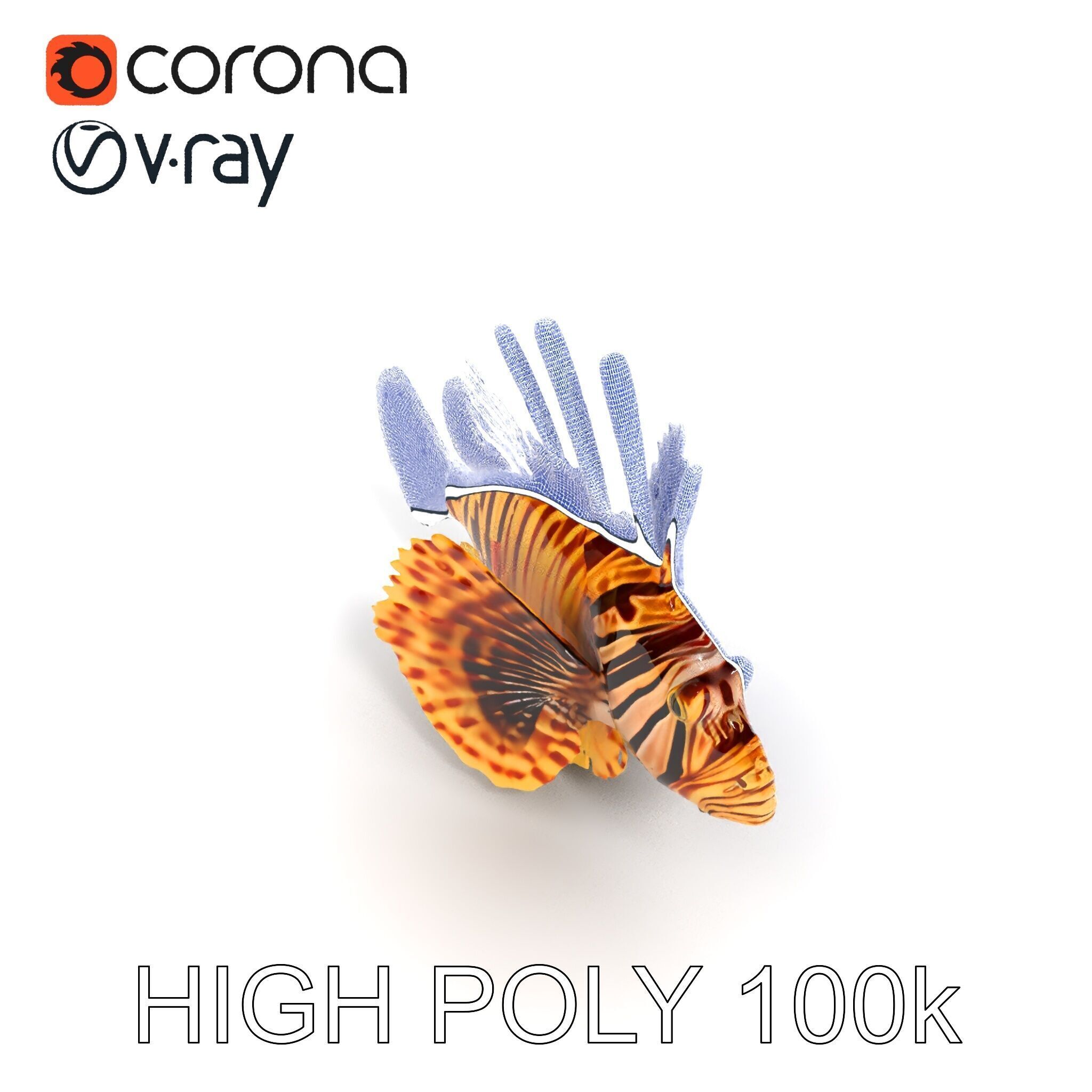 Lionfish D Model Pack for Aquatic Scenes Low-poly 3D model_35