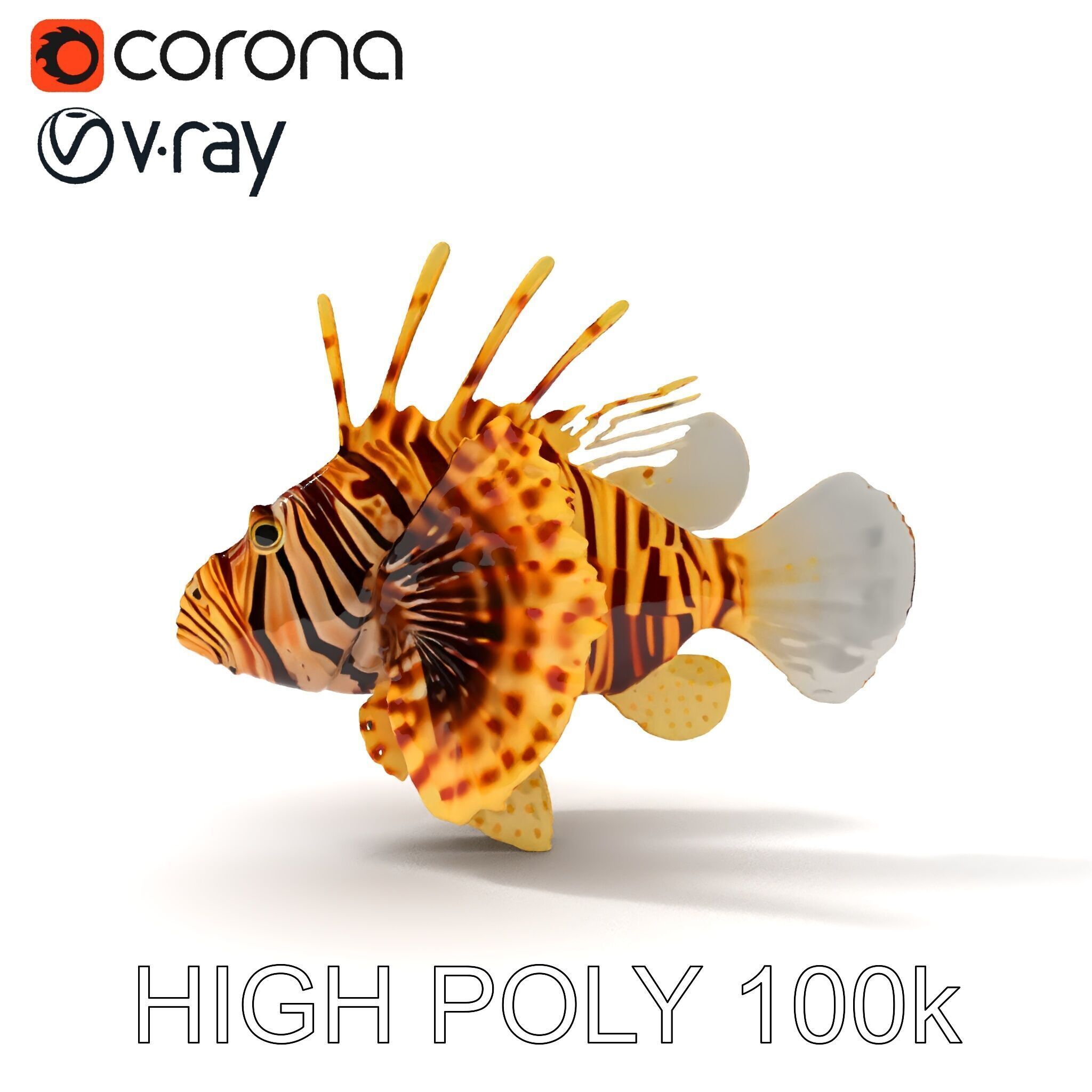 Lionfish D Model Pack for Aquatic Scenes Low-poly 3D model_14