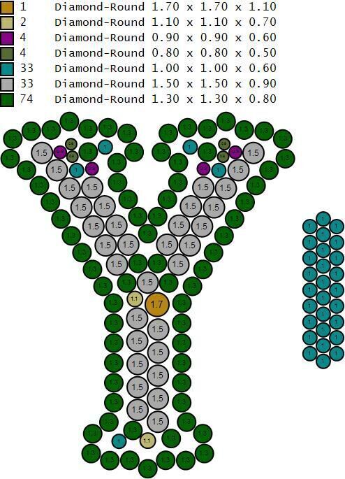 Custom Initial Y Letter Diamond A to Z Alphabet Necklace 3D print model_17