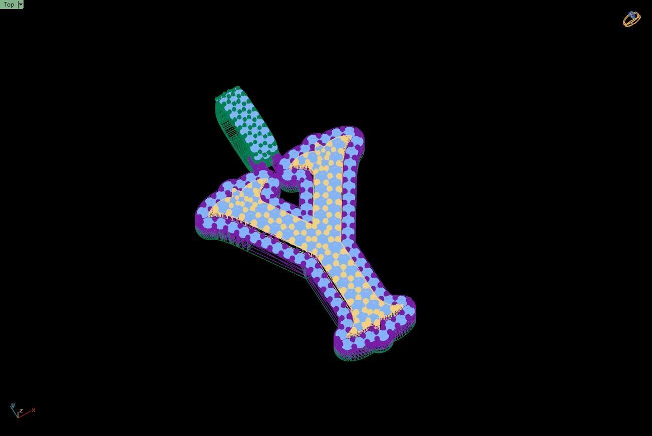 Custom Initial Y Letter Diamond A to Z Alphabet Necklace 3D print model_14