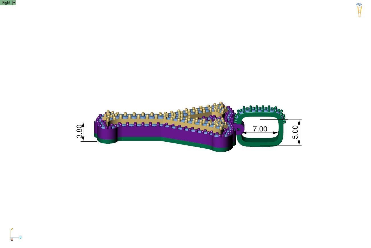 Custom Initial Y Letter Diamond A to Z Alphabet Necklace 3D print model_7