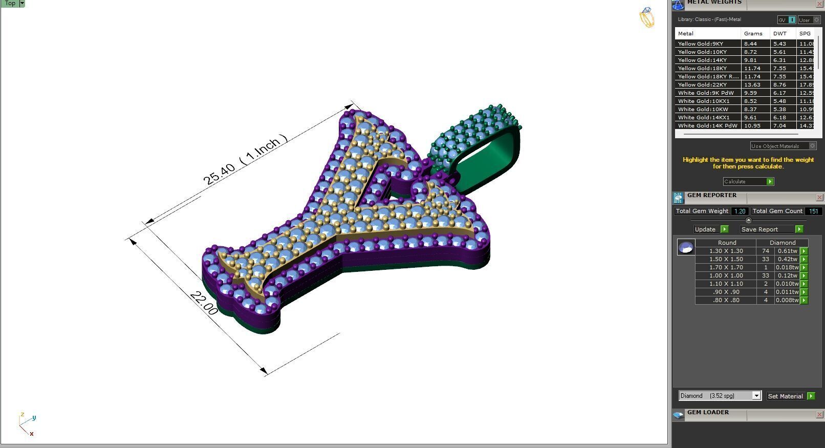 Custom Initial Y Letter Diamond A to Z Alphabet Necklace 3D print model_6