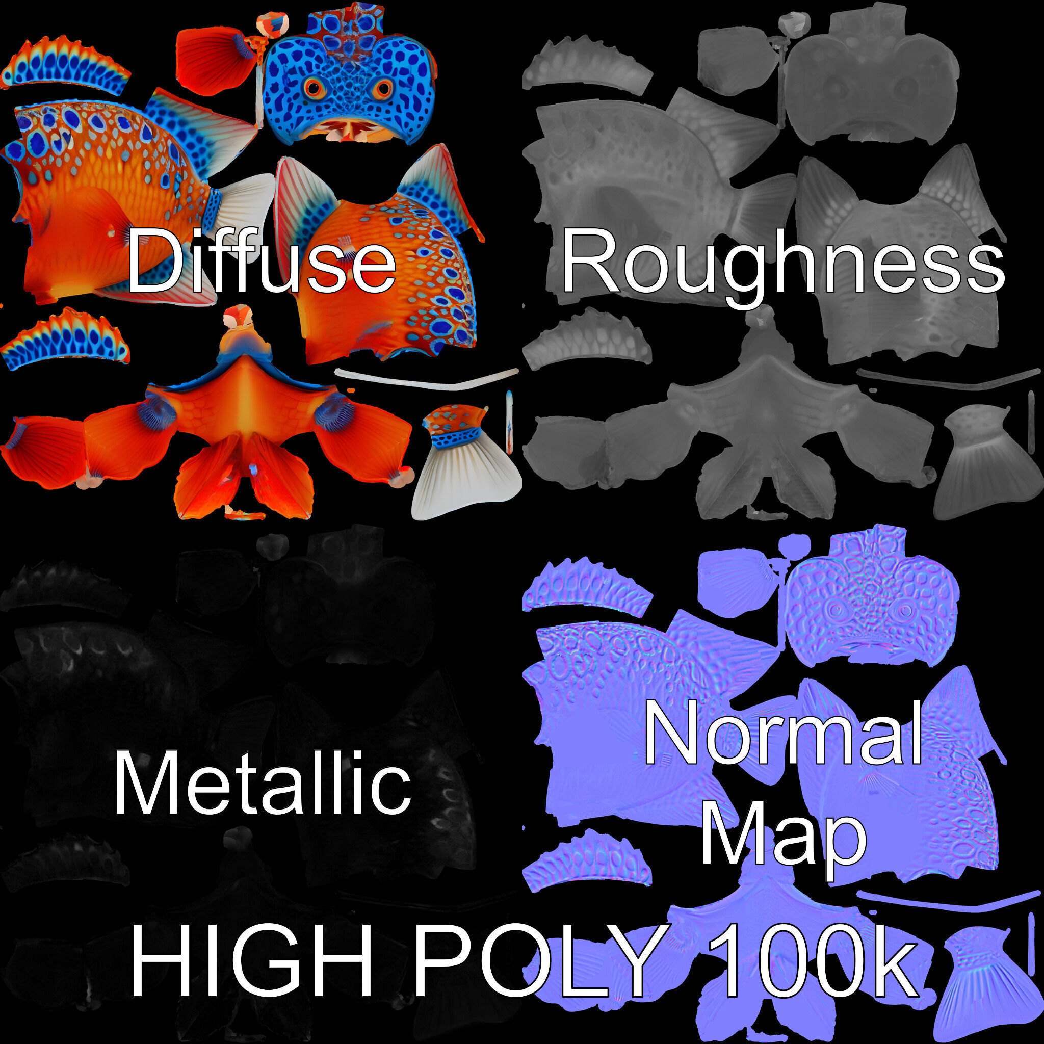 Vibrant Tropical Fish D Model Pack Low-poly 3D model_2