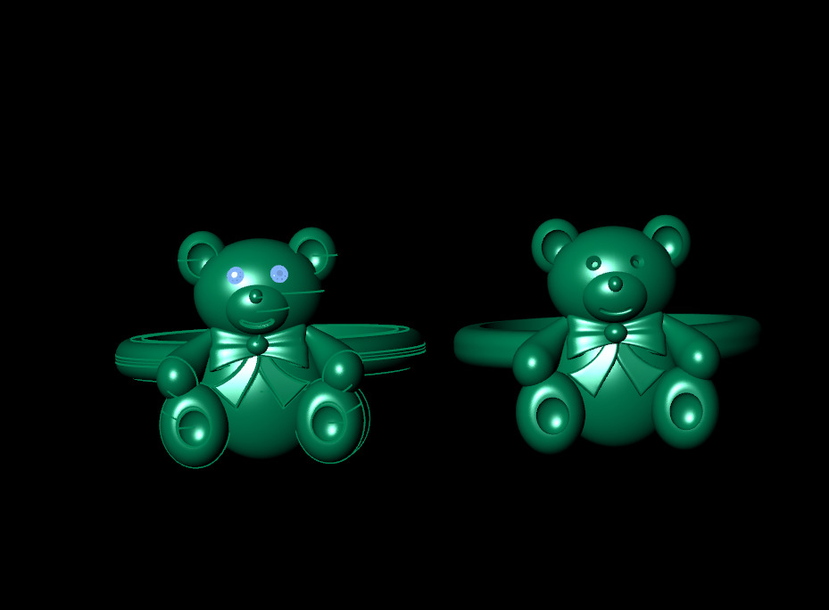 Teddy bear ring 3D print model_2
