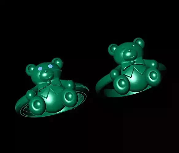 Teddy bear ring 3D print model