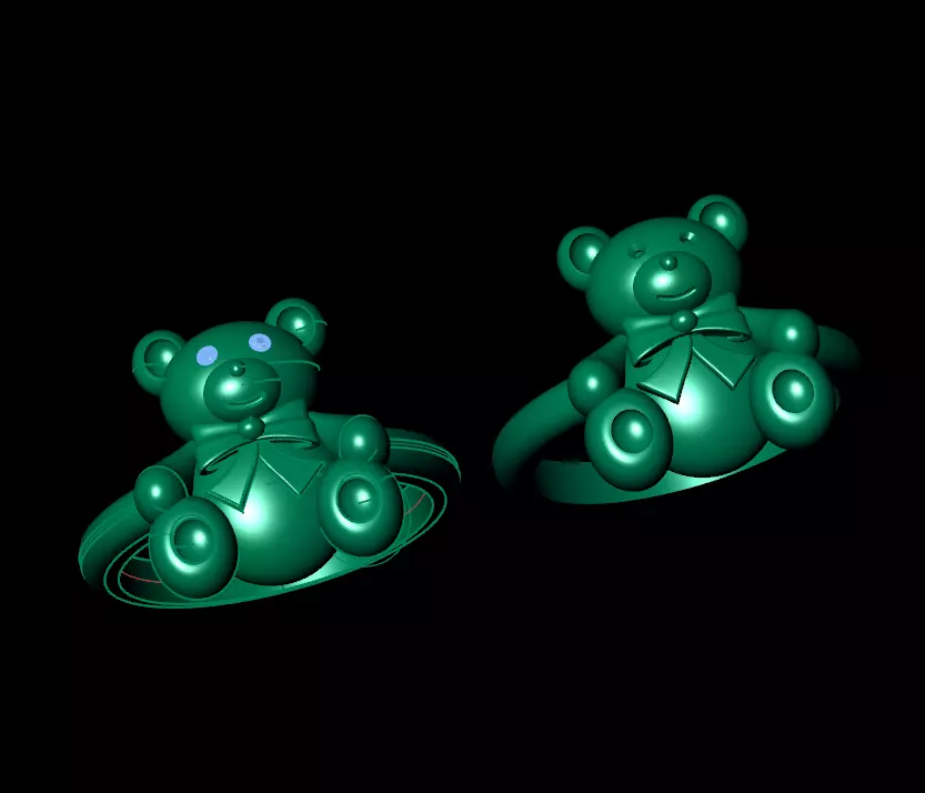 Teddy bear ring 3D print model_0