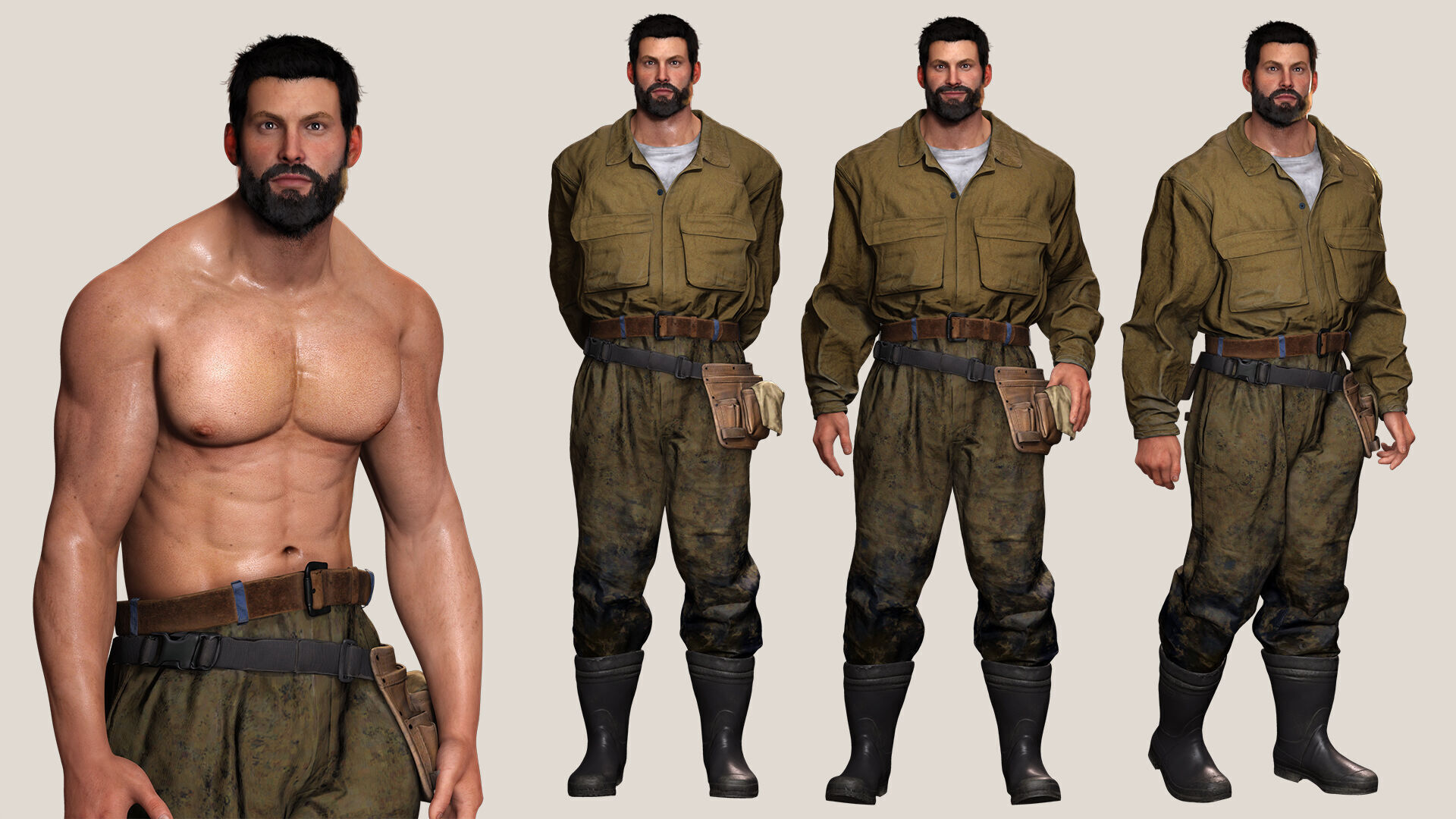 Rick Military Mechanic Game-Ready Repairman Character Low-poly 3D model_5