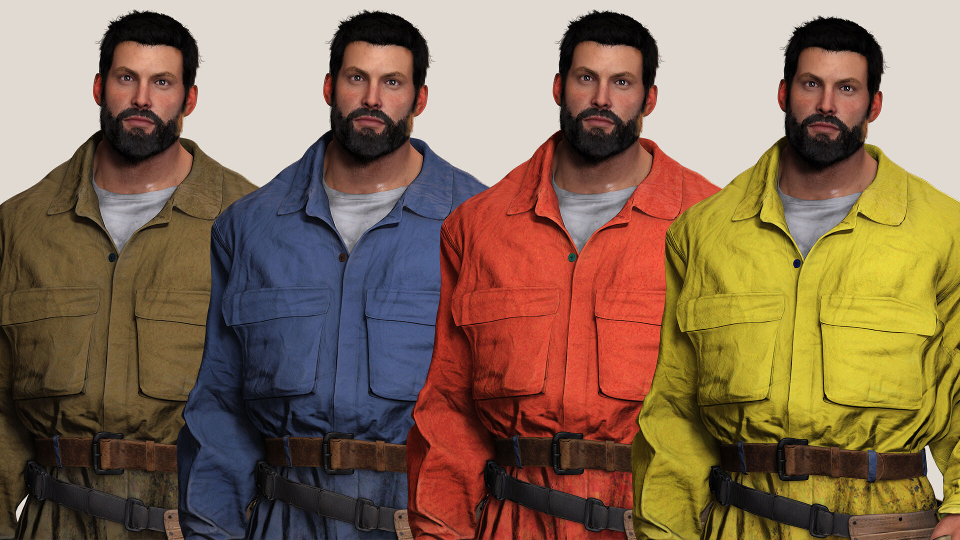 Rick Military Mechanic Game-Ready Repairman Character Low-poly 3D model_4