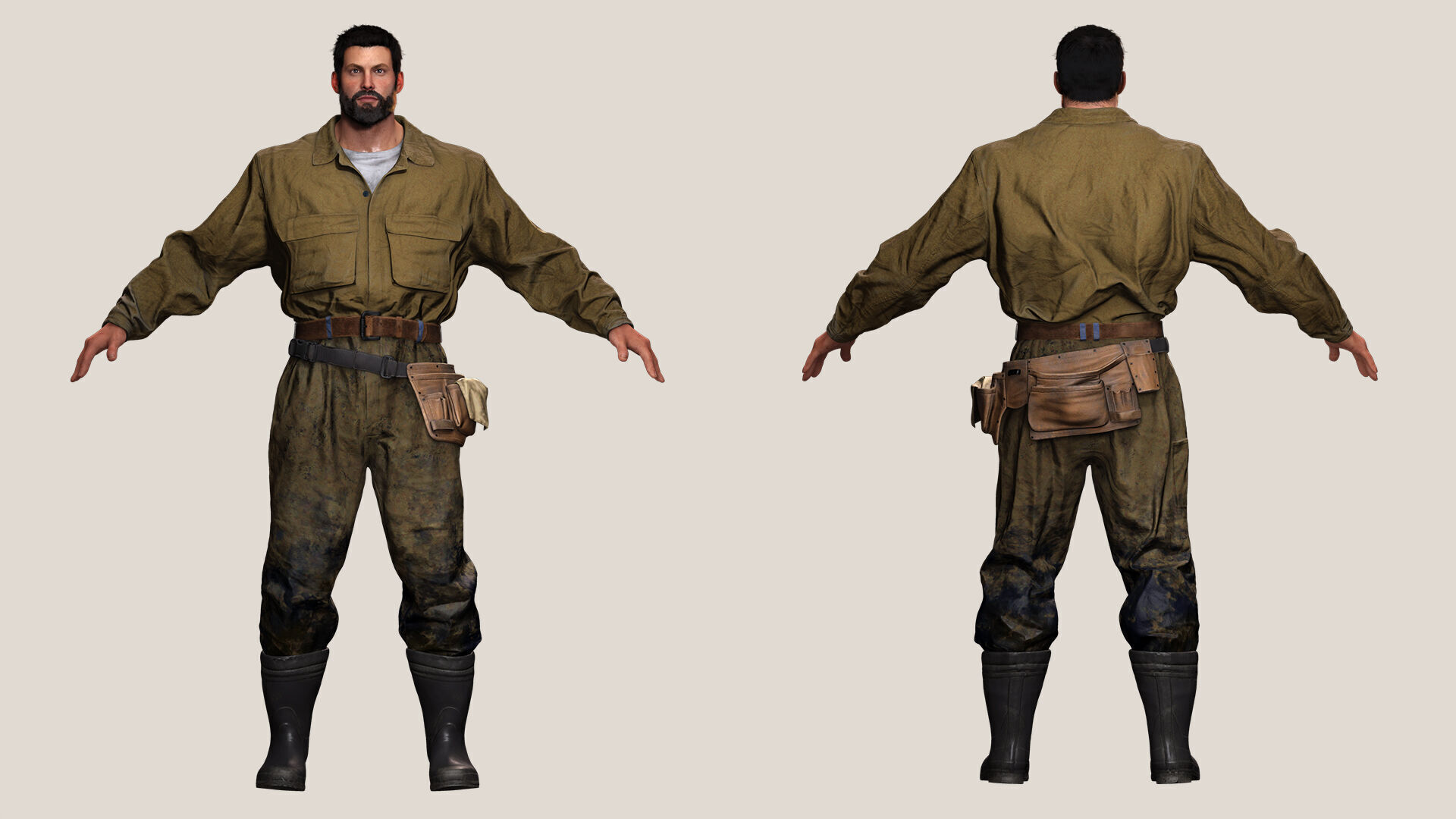 Rick Military Mechanic Game-Ready Repairman Character Low-poly 3D model_2