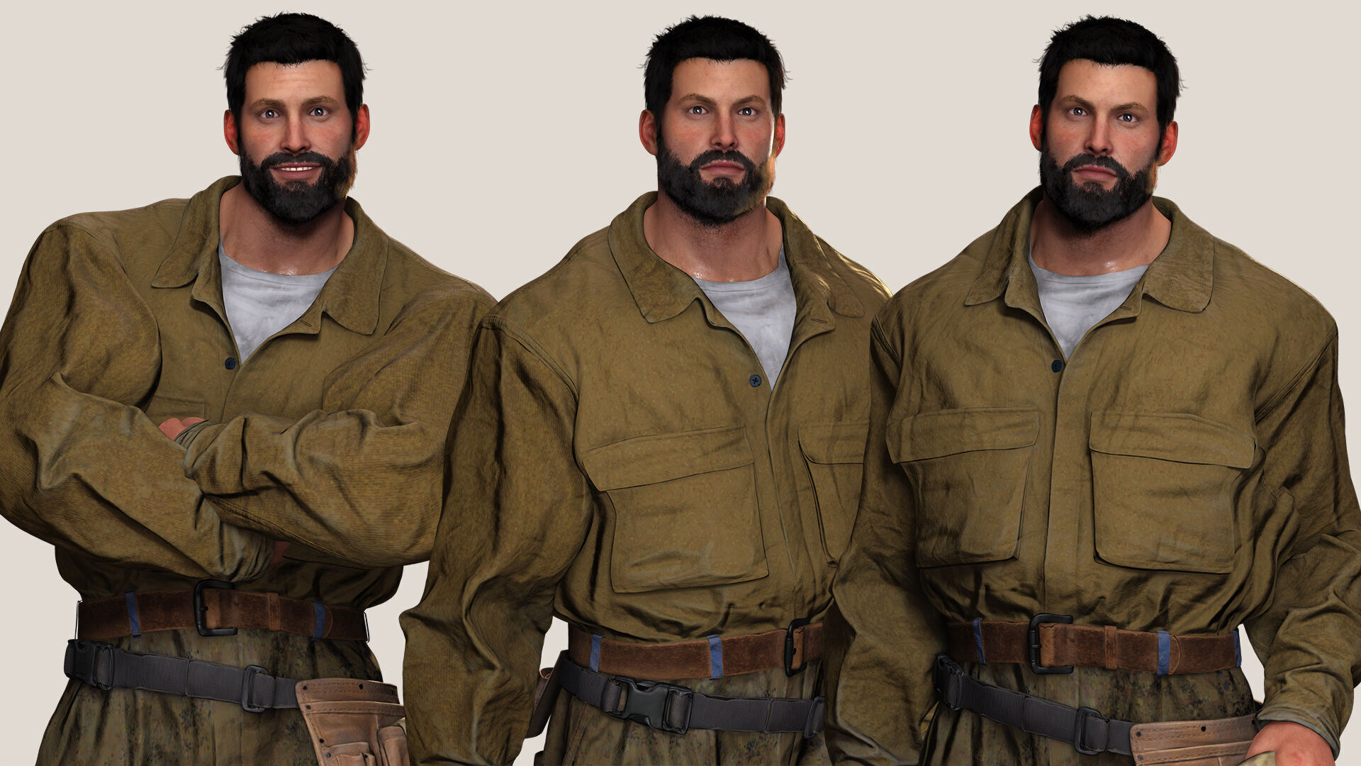 Rick Military Mechanic Game-Ready Repairman Character Low-poly 3D model_6
