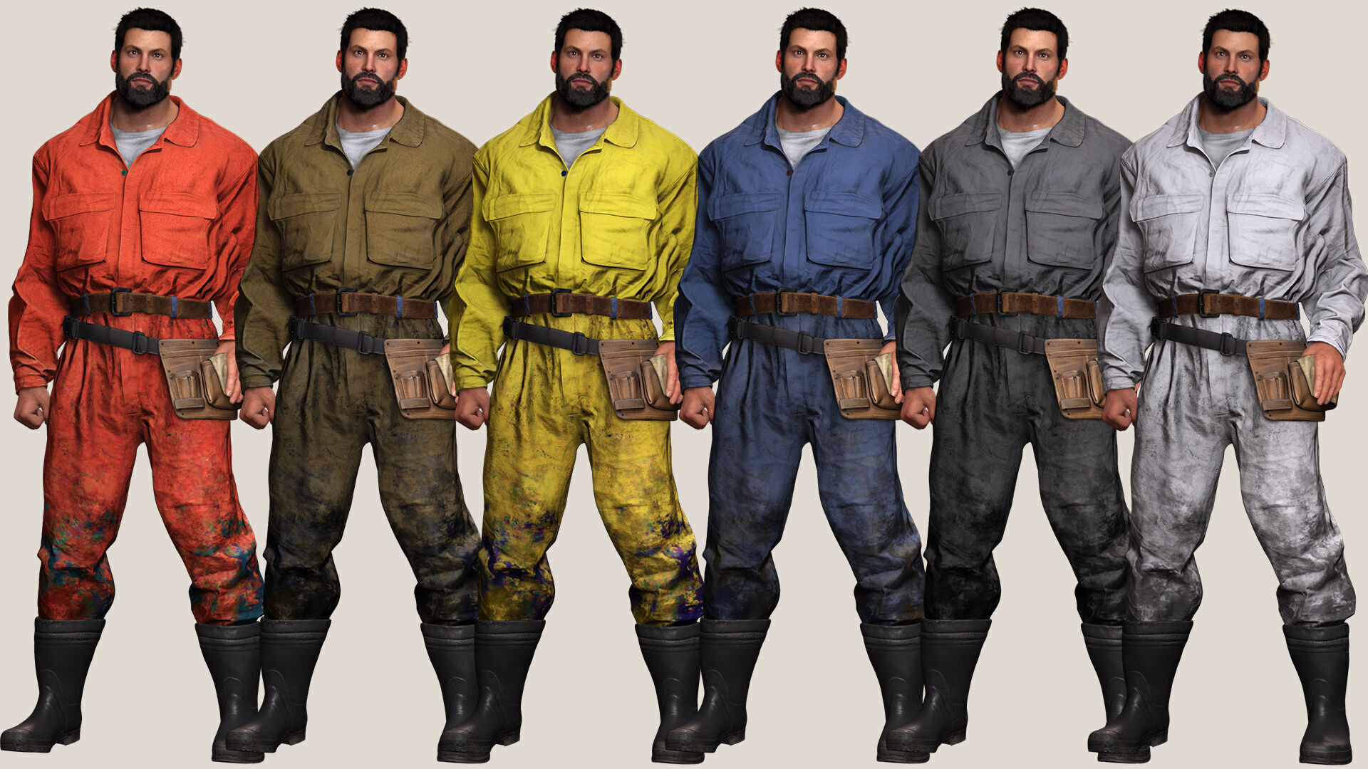 Rick Military Mechanic Game-Ready Repairman Character Low-poly 3D model_3