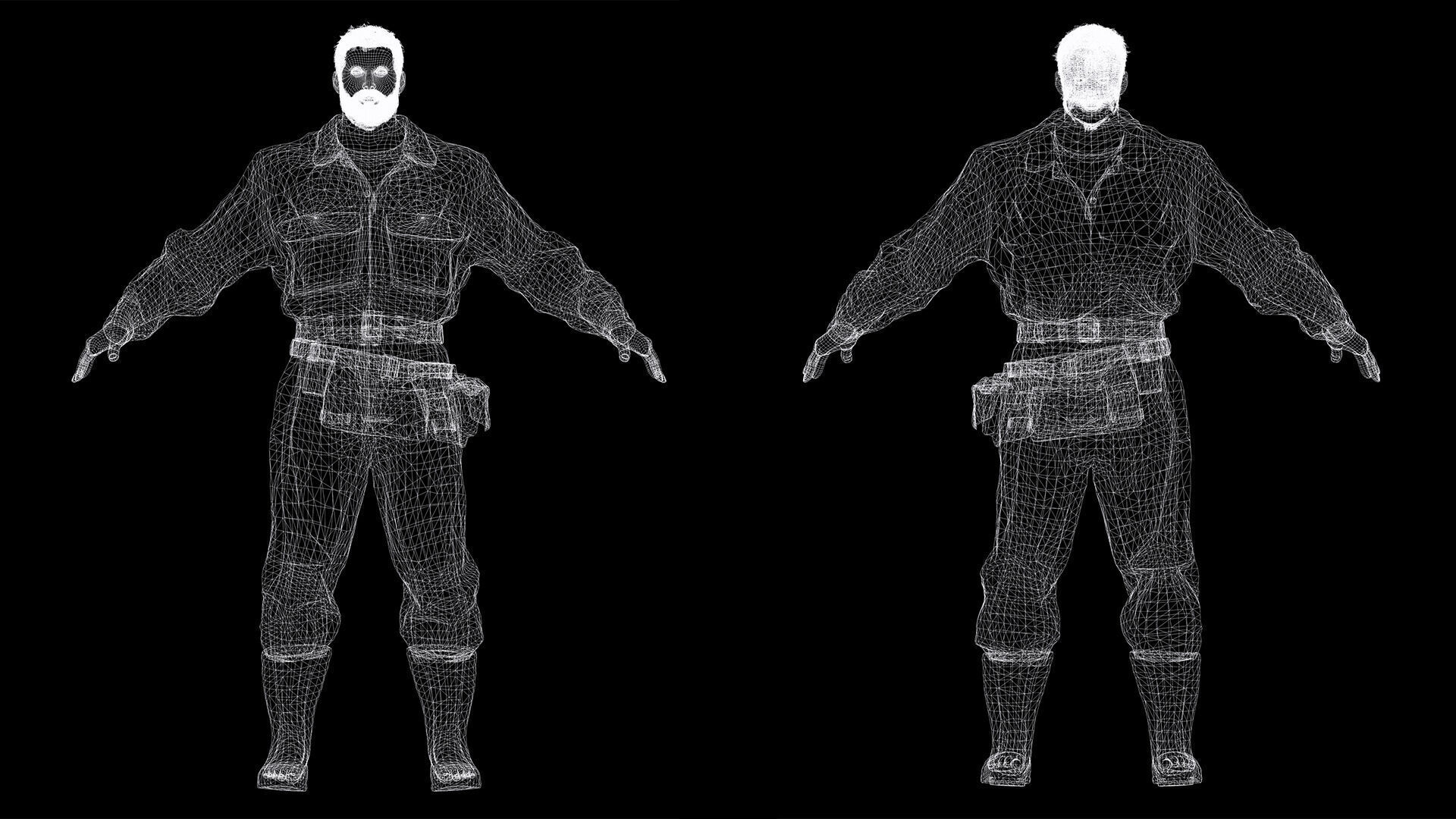 Rick Military Mechanic Game-Ready Repairman Character Low-poly 3D model_8