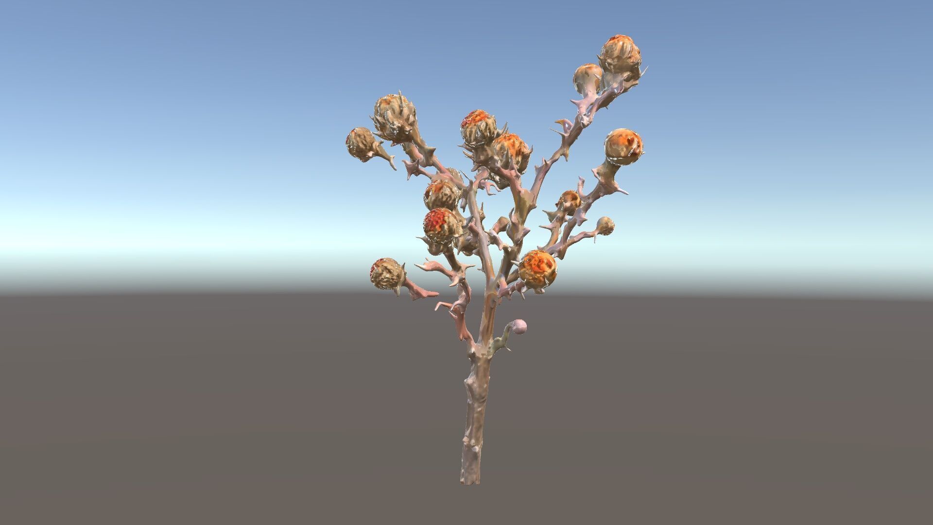 Dried Branch with Buds Model Pack Low-poly 3D model_5