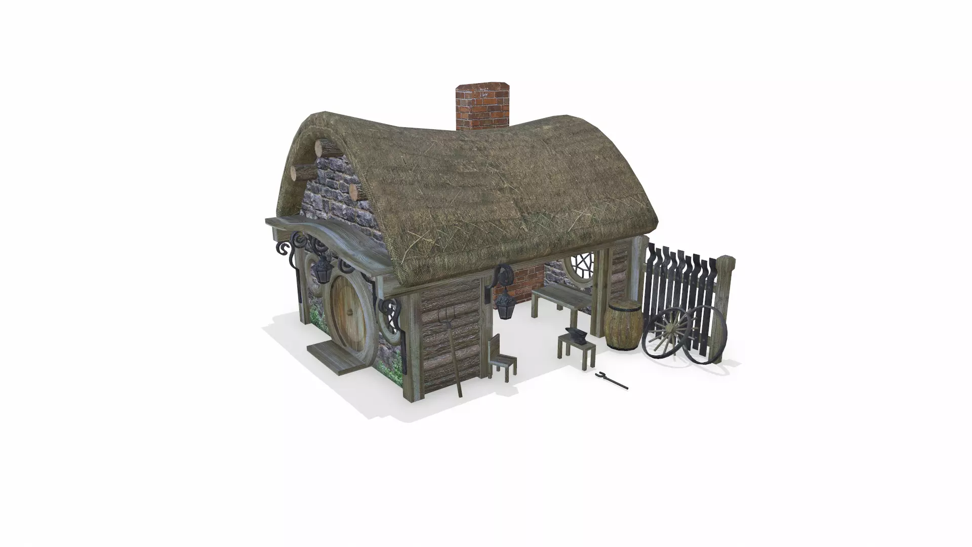 Medieval Blacksmith Low-poly Free low-poly 3D model