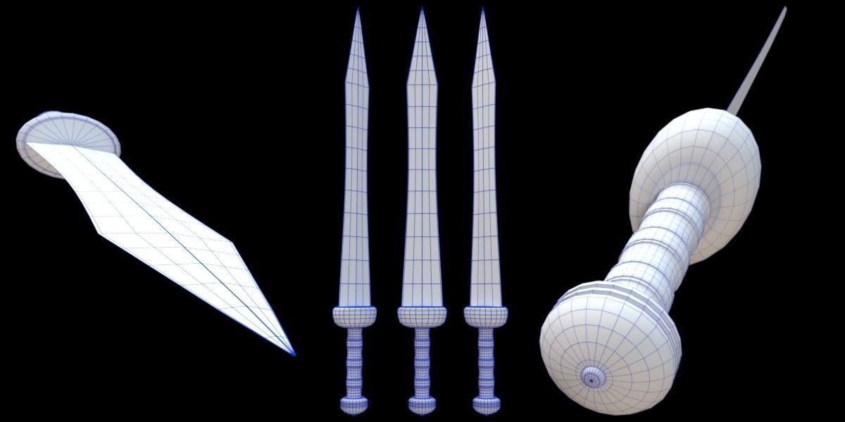 Gladius Mainz Sword Low-poly 3D model_4