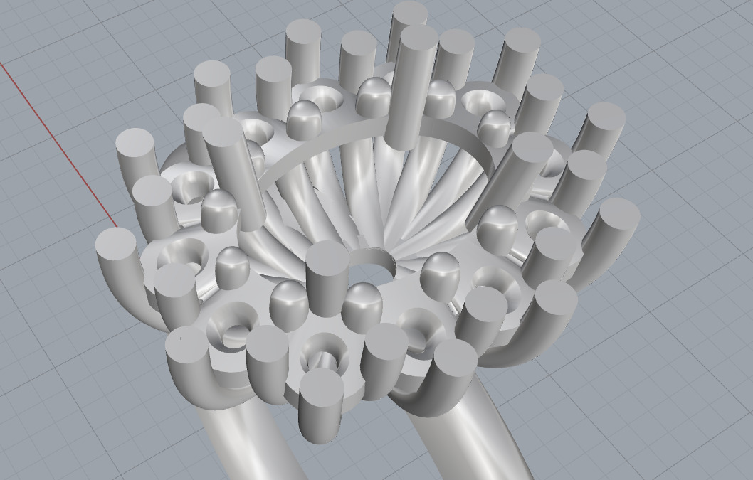 Elegant Crown Cluster Ring 3D print model_6
