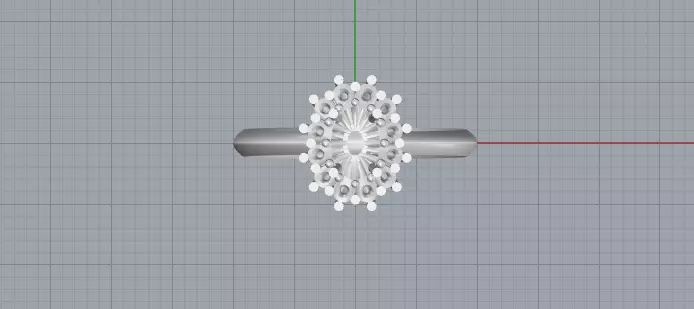 Elegant Crown Cluster Ring 3D print model_0