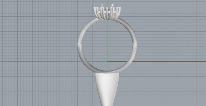 Elegant Crown Cluster Ring 3D print model_1