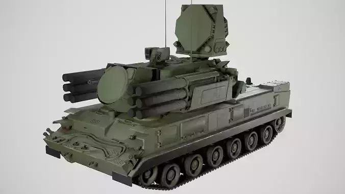 Lowpoly Pantsir-S2 Missile System Low-poly 3D model