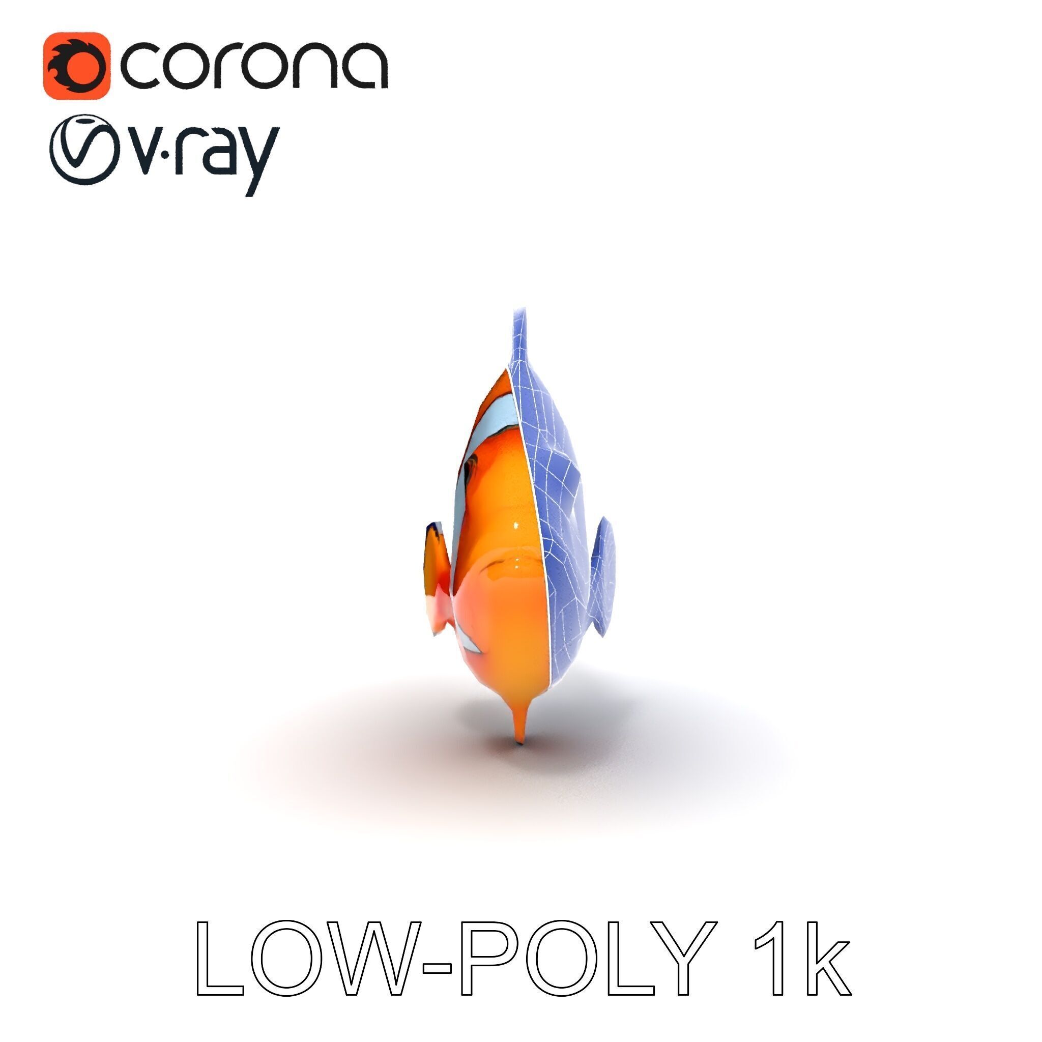 Clownfish Aquarium Model Pack Low-poly 3D model_24
