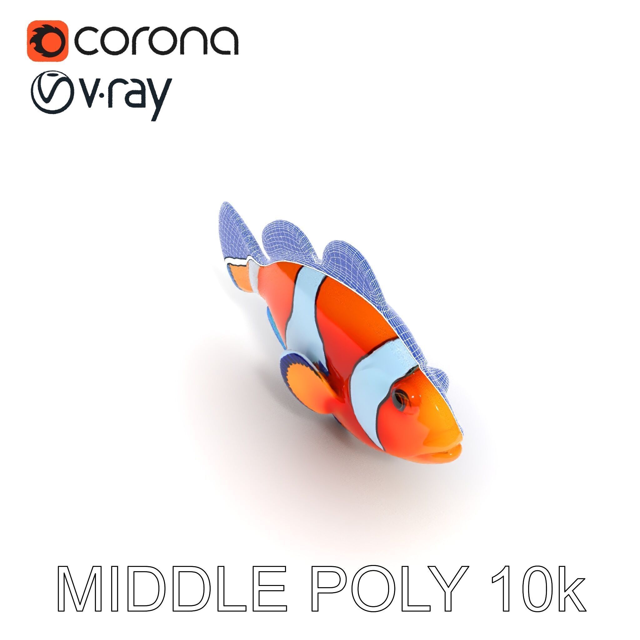 Clownfish Aquarium Model Pack Low-poly 3D model_8