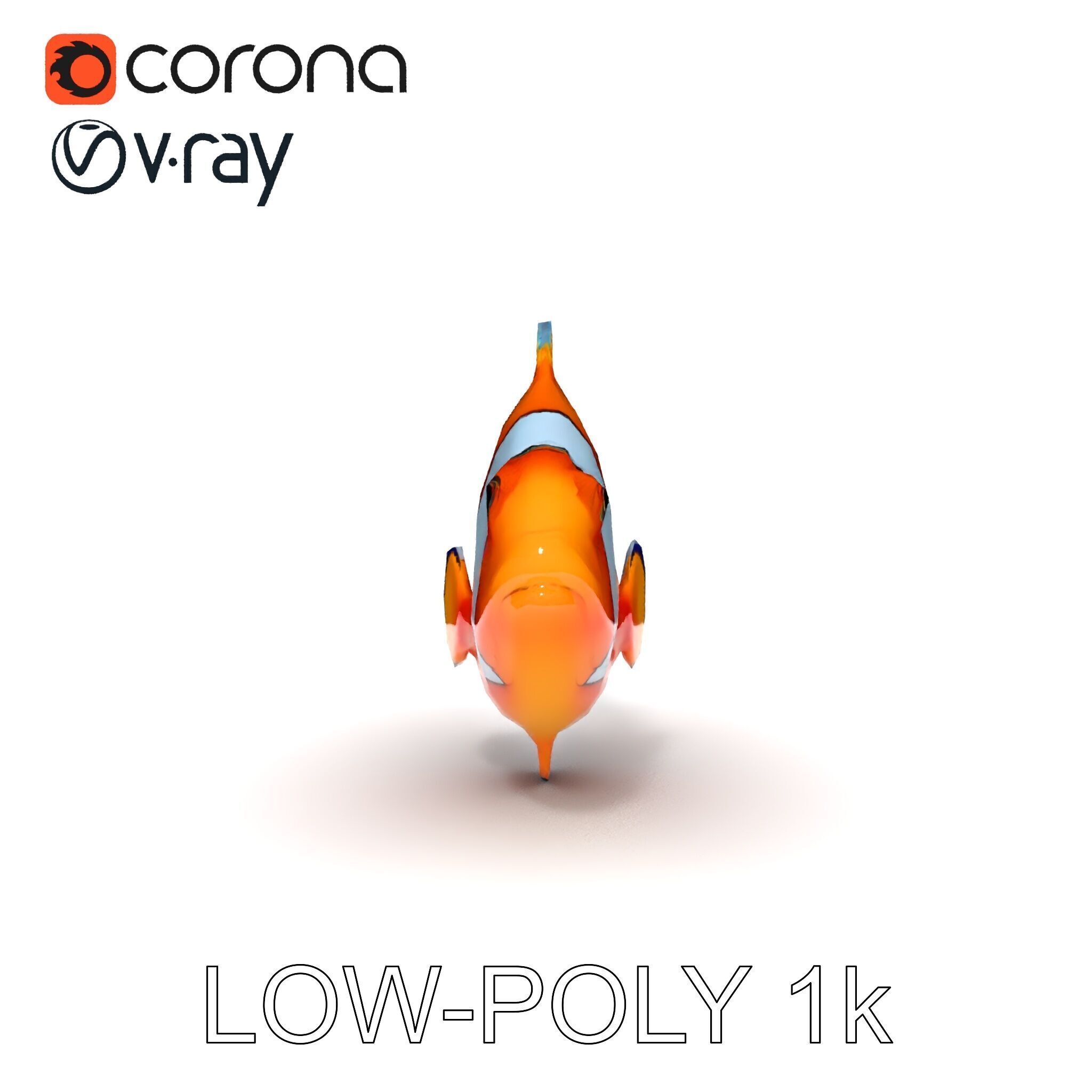 Clownfish Aquarium Model Pack Low-poly 3D model_15