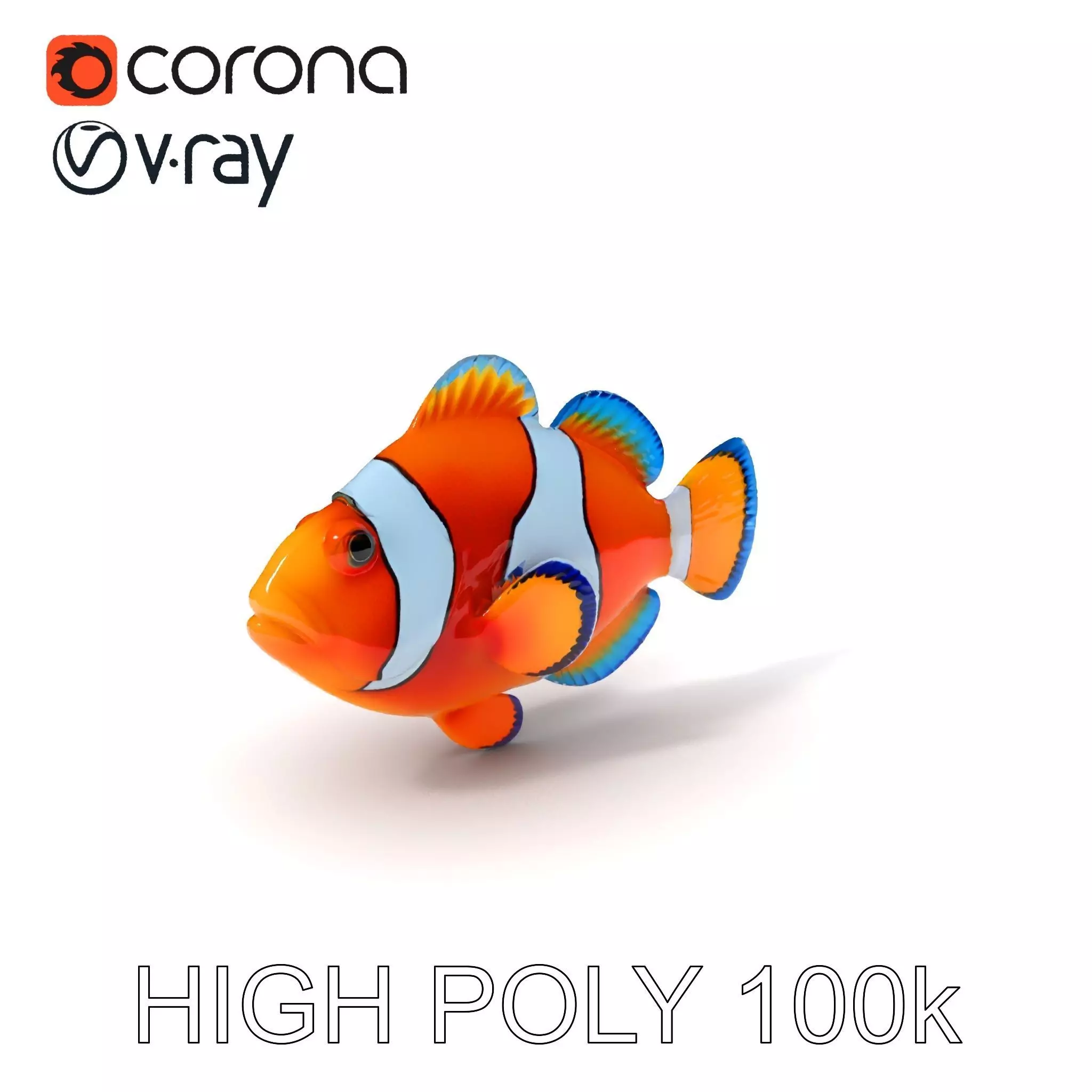 Clownfish Aquarium Model Pack Low-poly 3D model_0