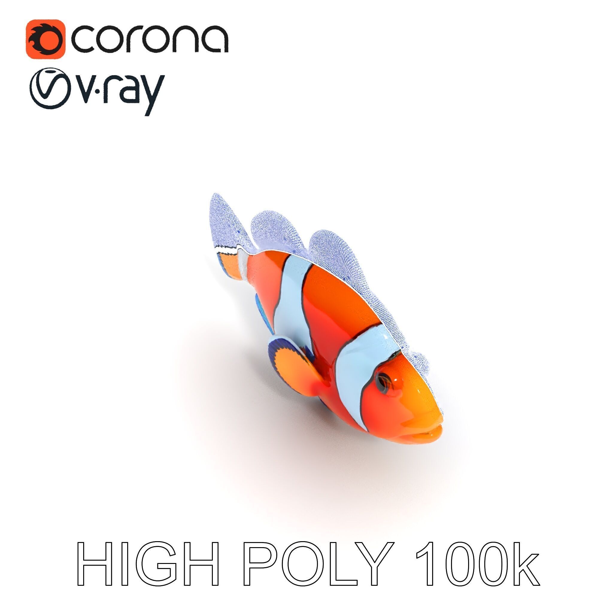 Clownfish Aquarium Model Pack Low-poly 3D model_10
