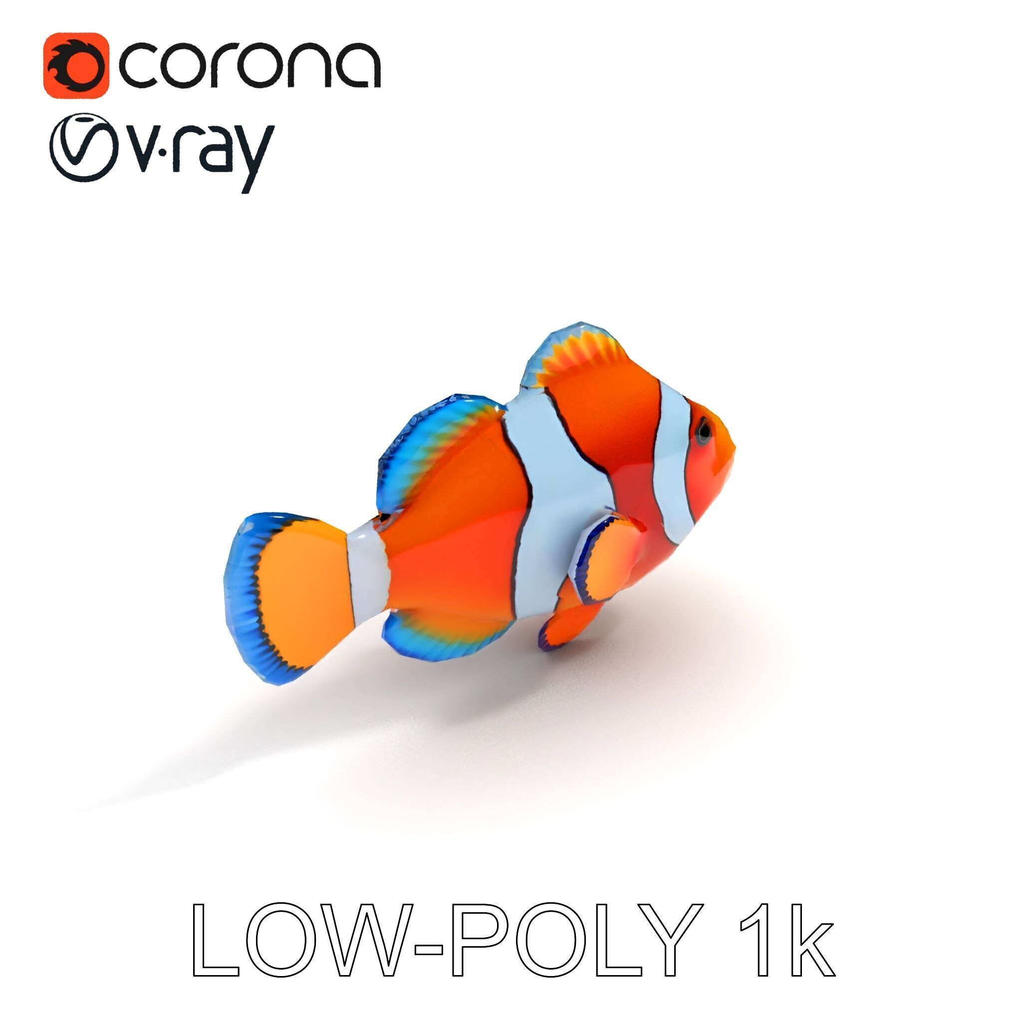 Clownfish Aquarium Model Pack Low-poly 3D model_9