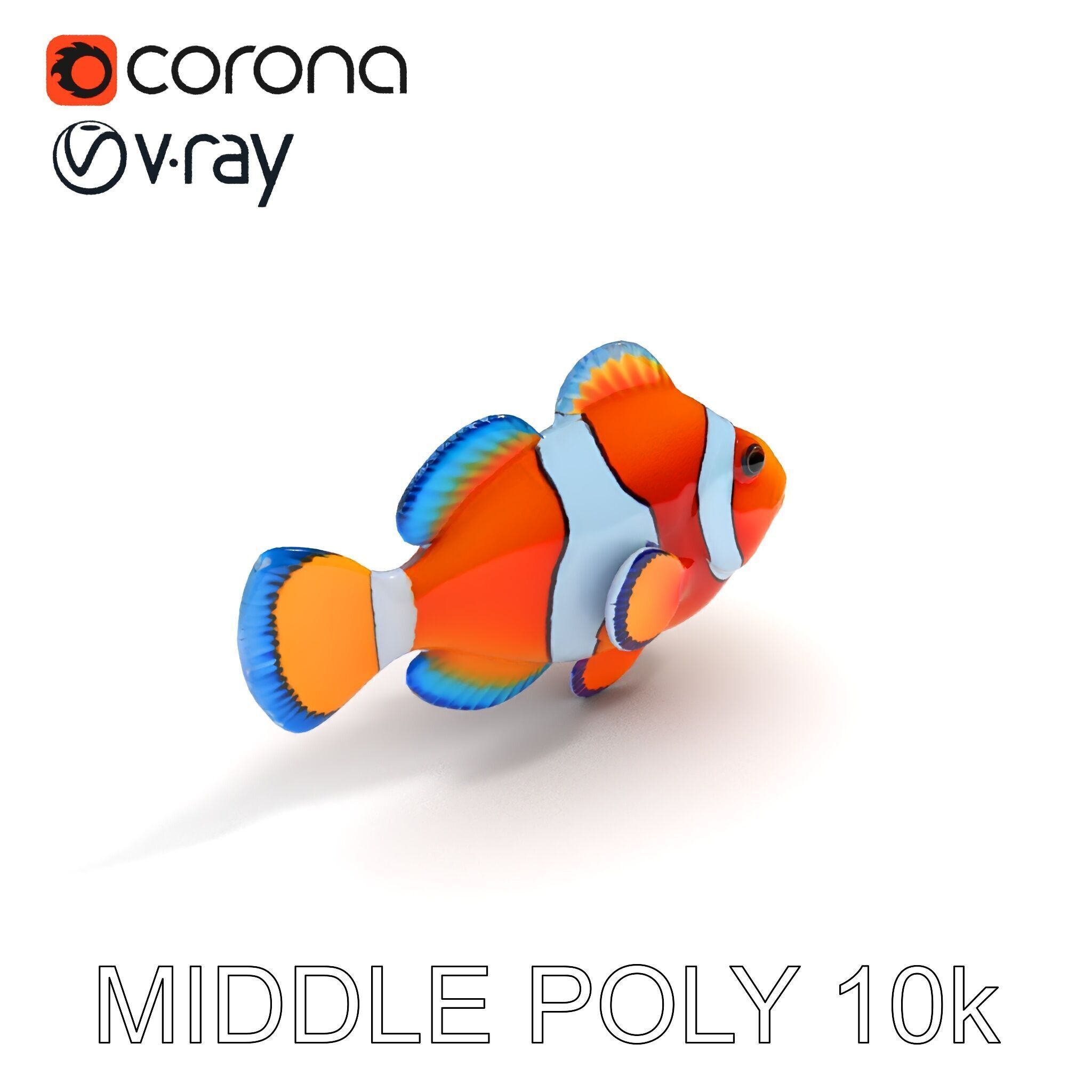 Clownfish Aquarium Model Pack Low-poly 3D model_16