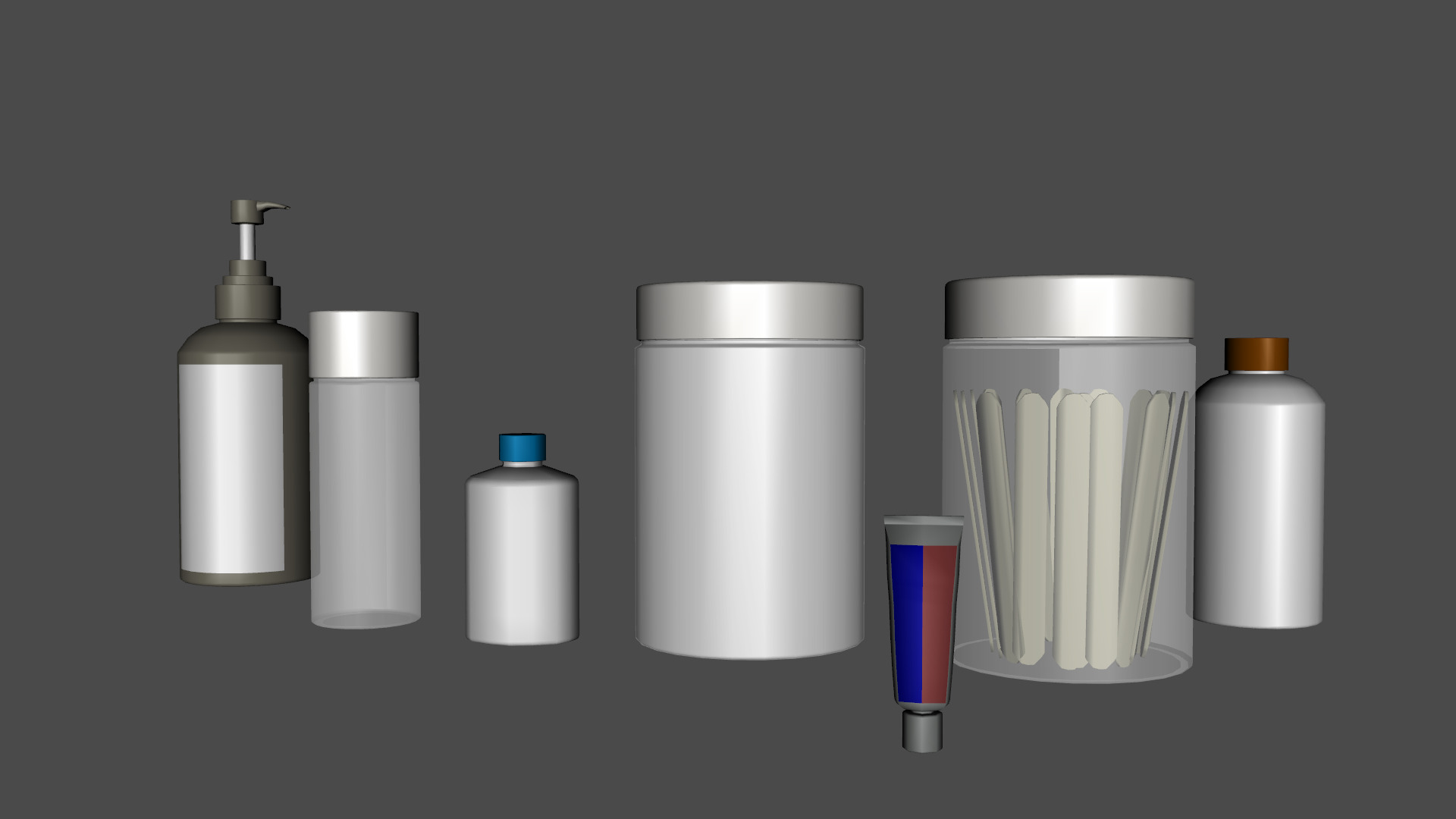 Medical Bottles and Jars Pack Low-poly 3D model_13