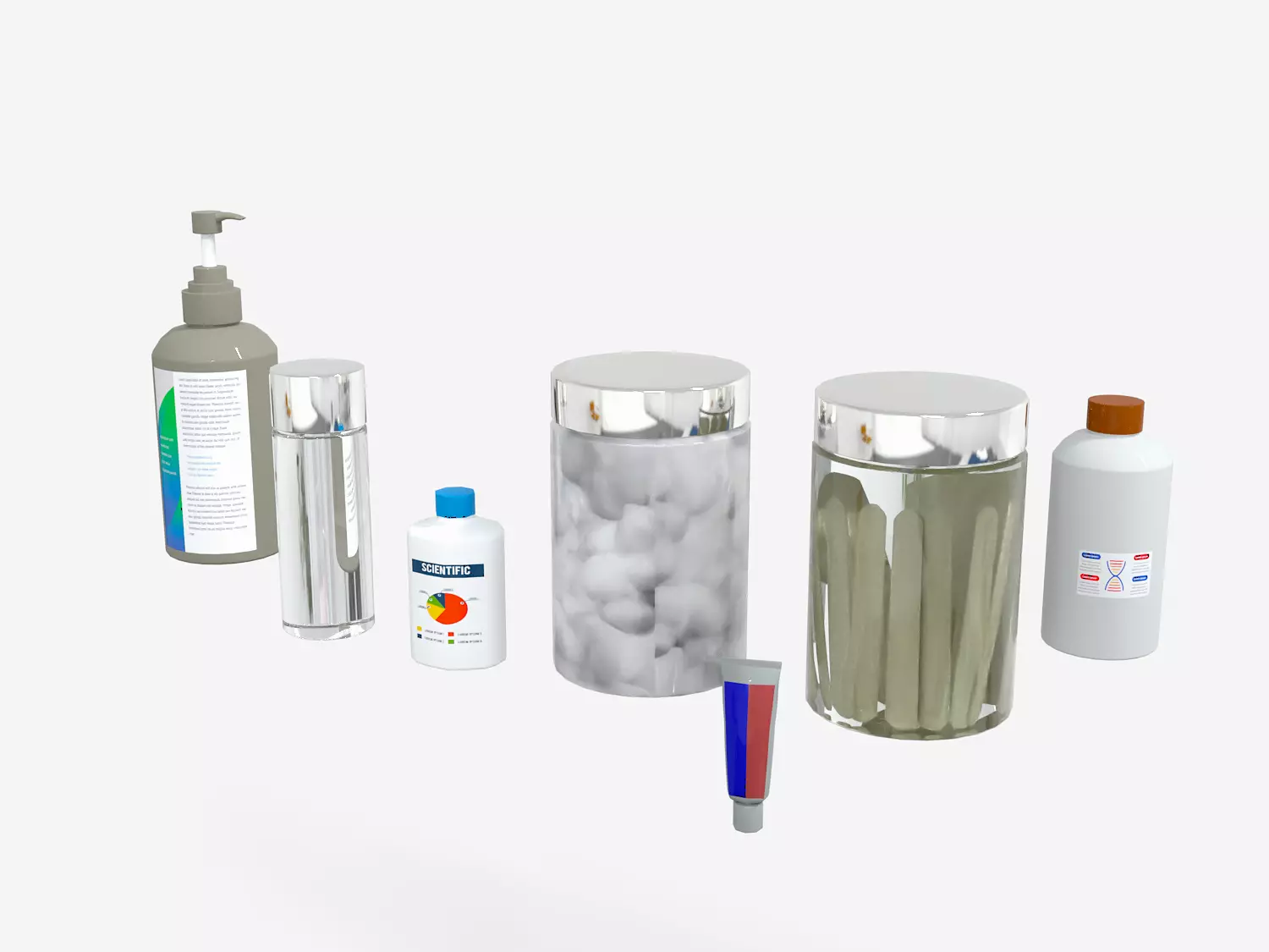 Medical Bottles and Jars Pack Low-poly 3D model_0