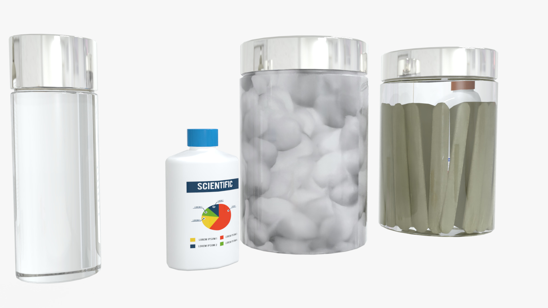 Medical Bottles and Jars Pack Low-poly 3D model_2