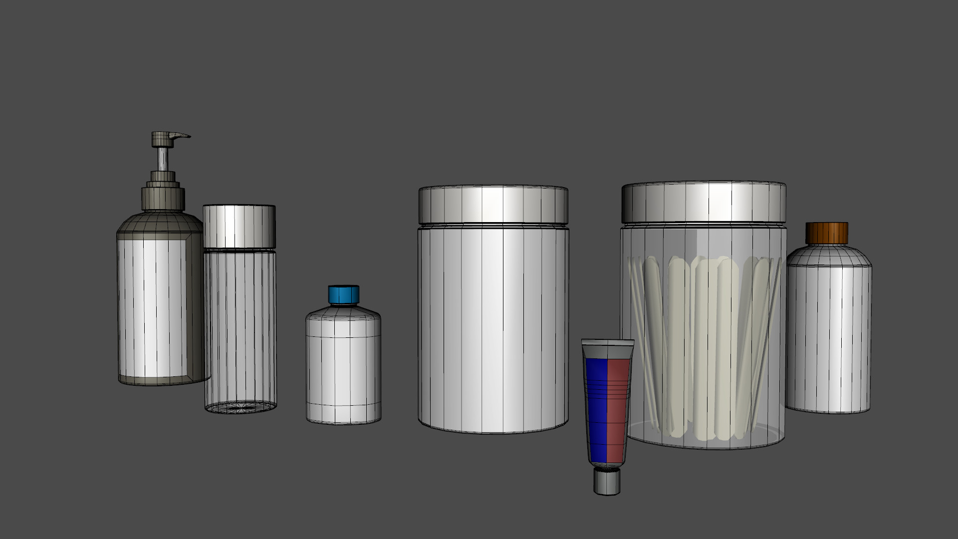 Medical Bottles and Jars Pack Low-poly 3D model_14