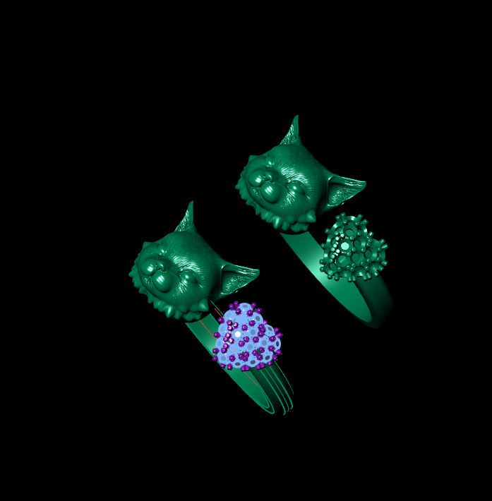 ANILLO GATO CORAZON 3D print model_3