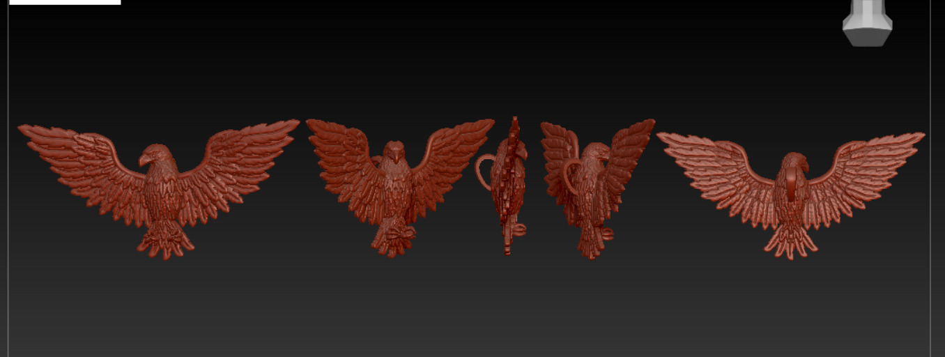 Eagle Pendant 3D Model Jewelry Design for Printing or Rendering 3D print model_4